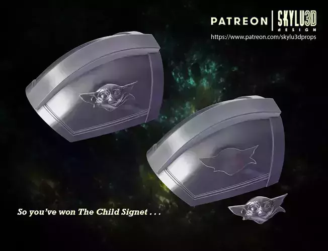 The Mandalorian Shoulder Armor - The Child Signet  3D print model