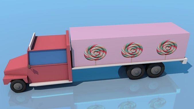 TRUCK on sky Low-poly 3D model