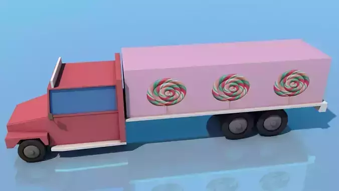 TRUCK on sky Low-poly 3D model
