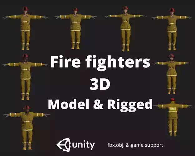 3D model of firefighters