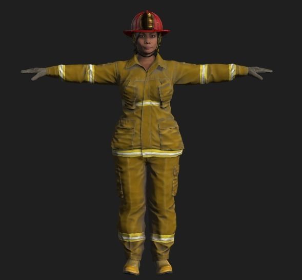 3D model of firefighters Low-poly 3D model_6