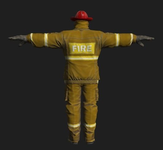 3D model of firefighters Low-poly 3D model_7