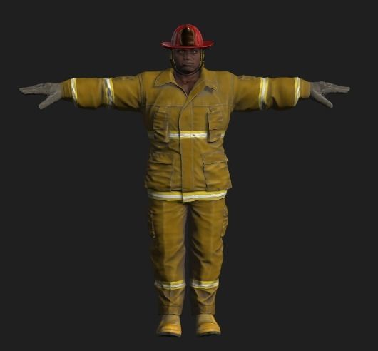 3D model of firefighters Low-poly 3D model_5