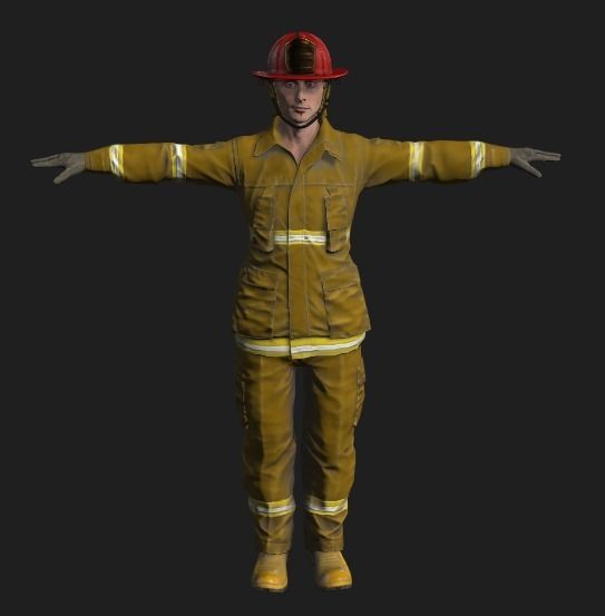 3D model of firefighters Low-poly 3D model_8