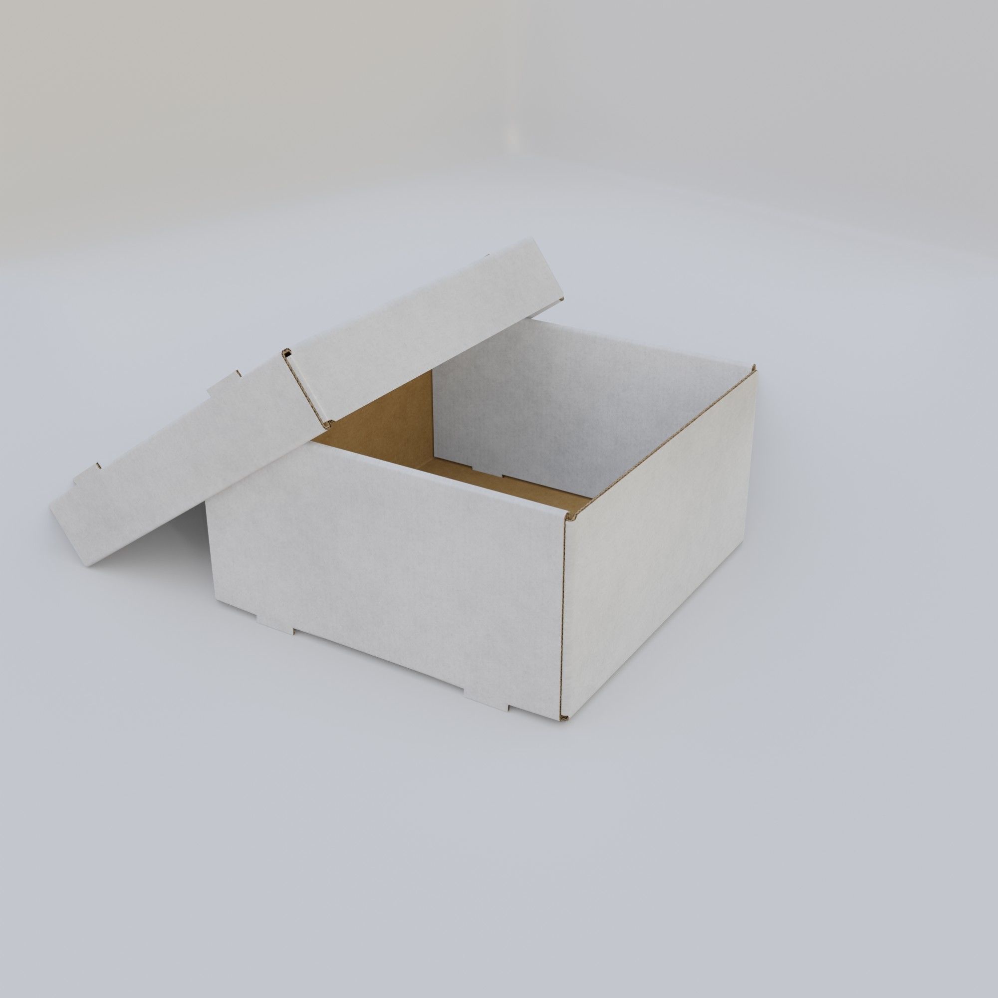 Cardboard Self-Assembly Box With Lid 3D model_34
