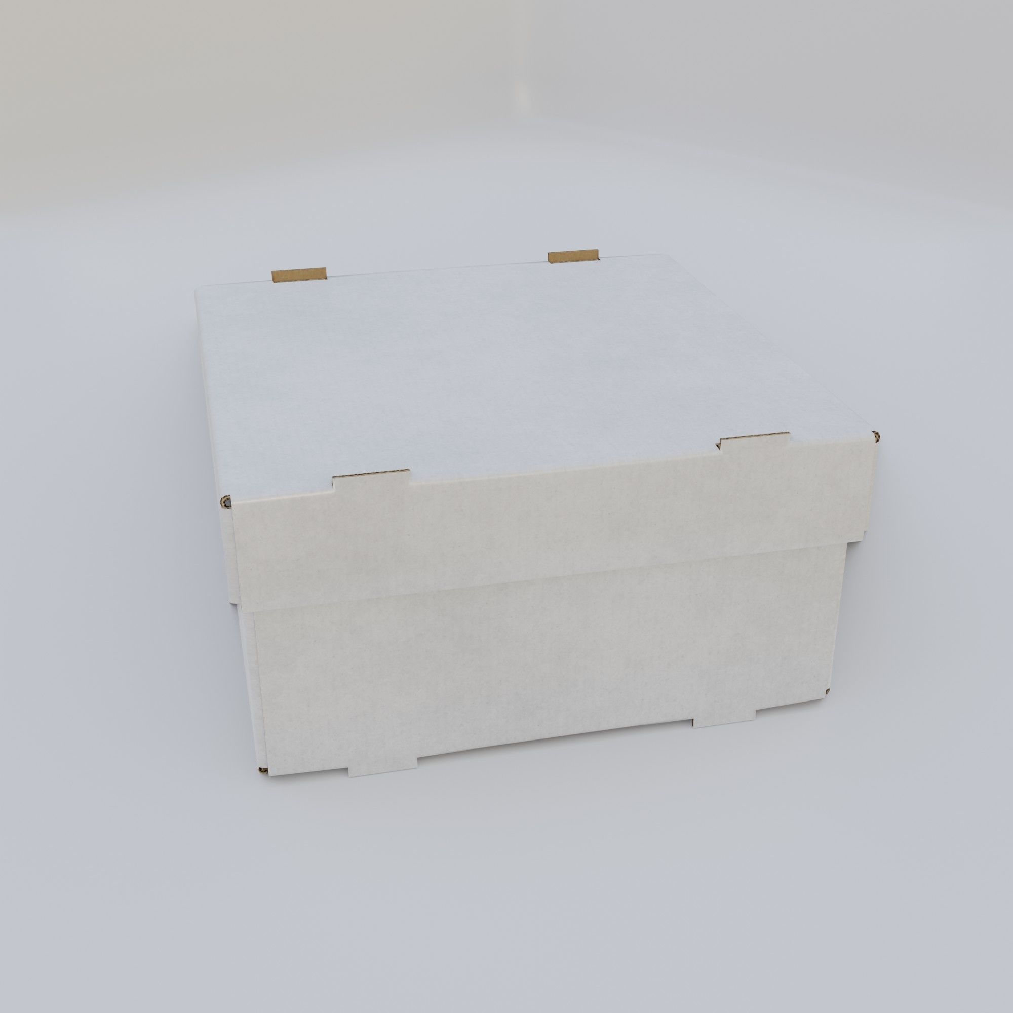 Cardboard Self-Assembly Box With Lid 3D model_13