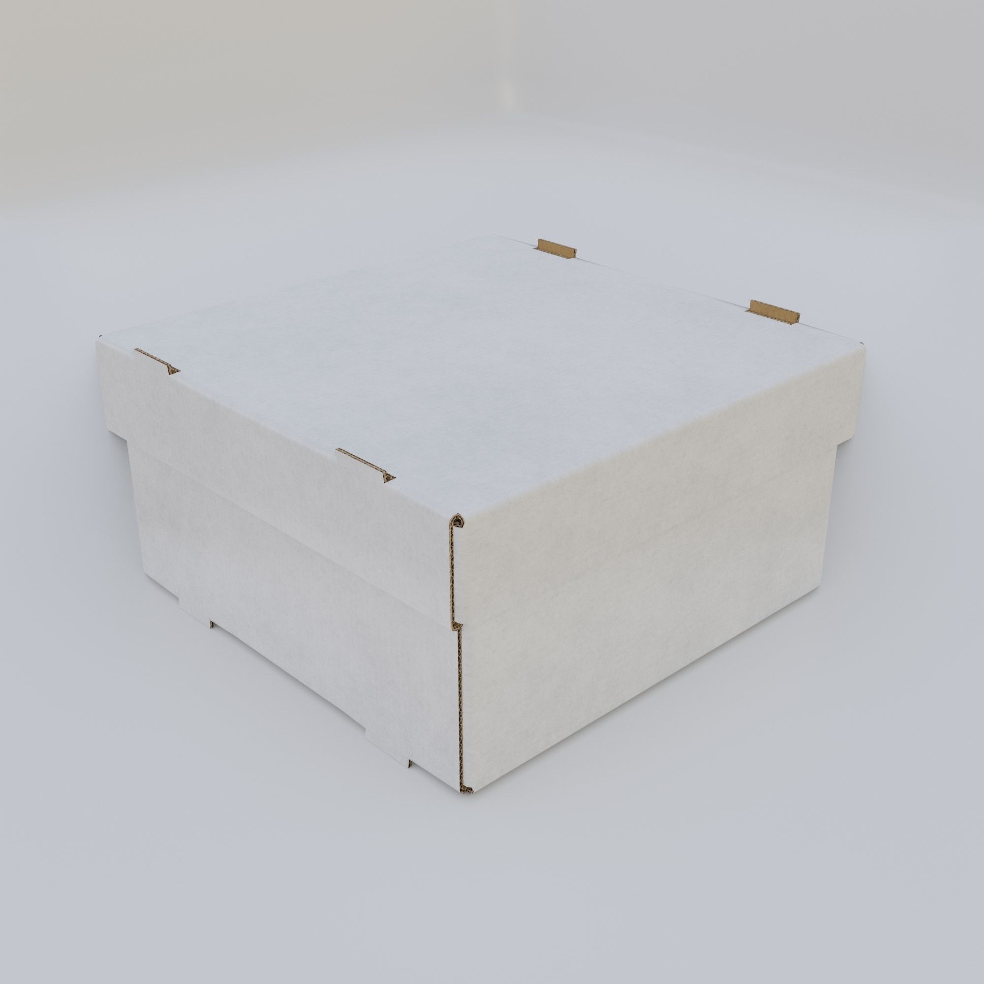 Cardboard Self-Assembly Box With Lid 3D model_21