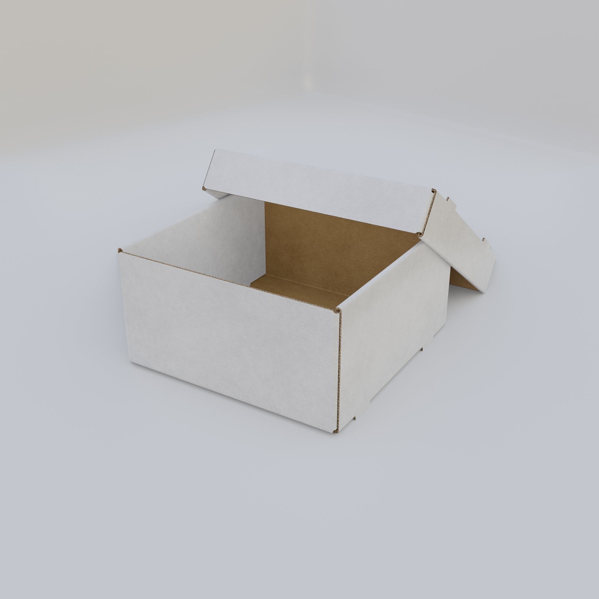 Cardboard Self-Assembly Box With Lid 3D model_28