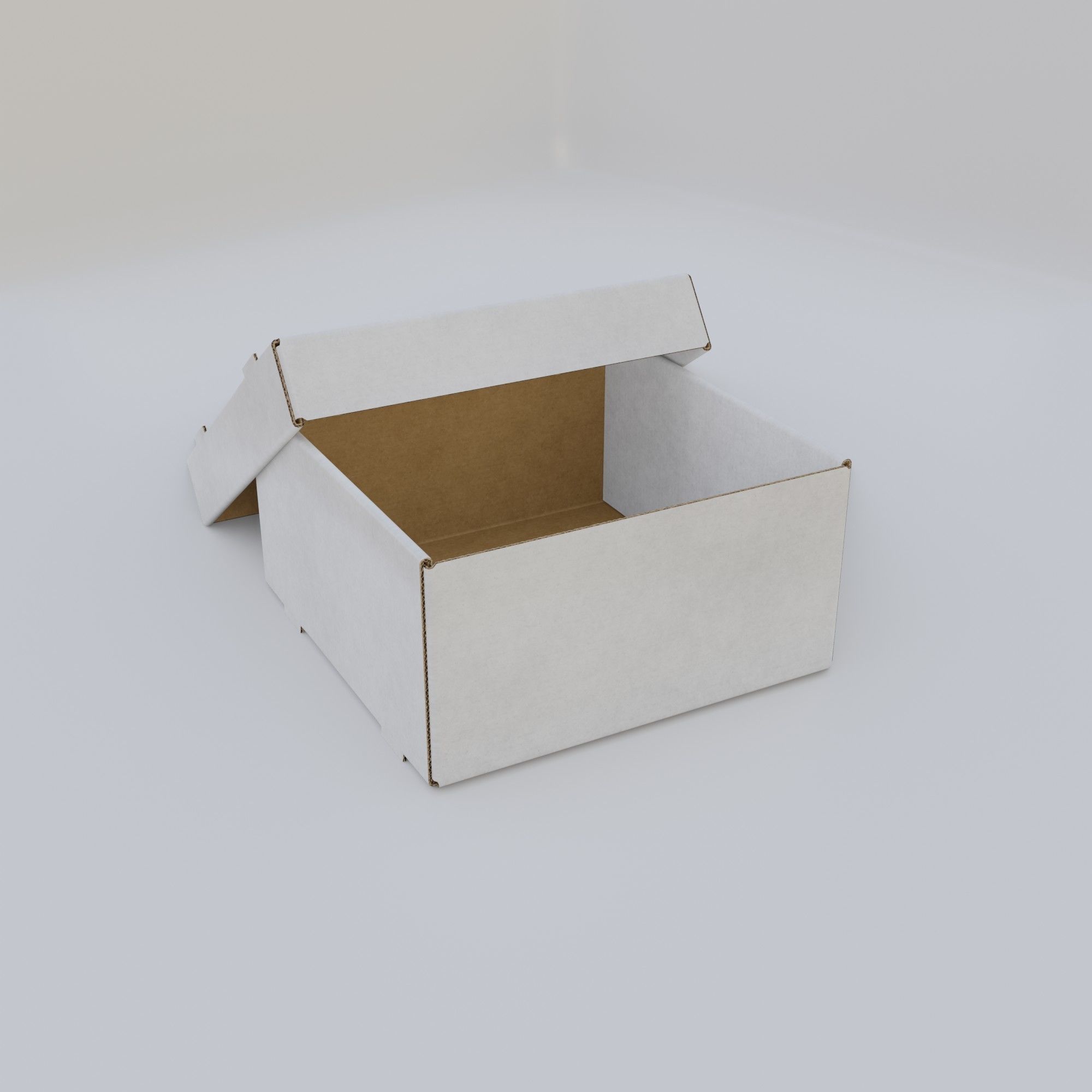 Cardboard Self-Assembly Box With Lid 3D model_32