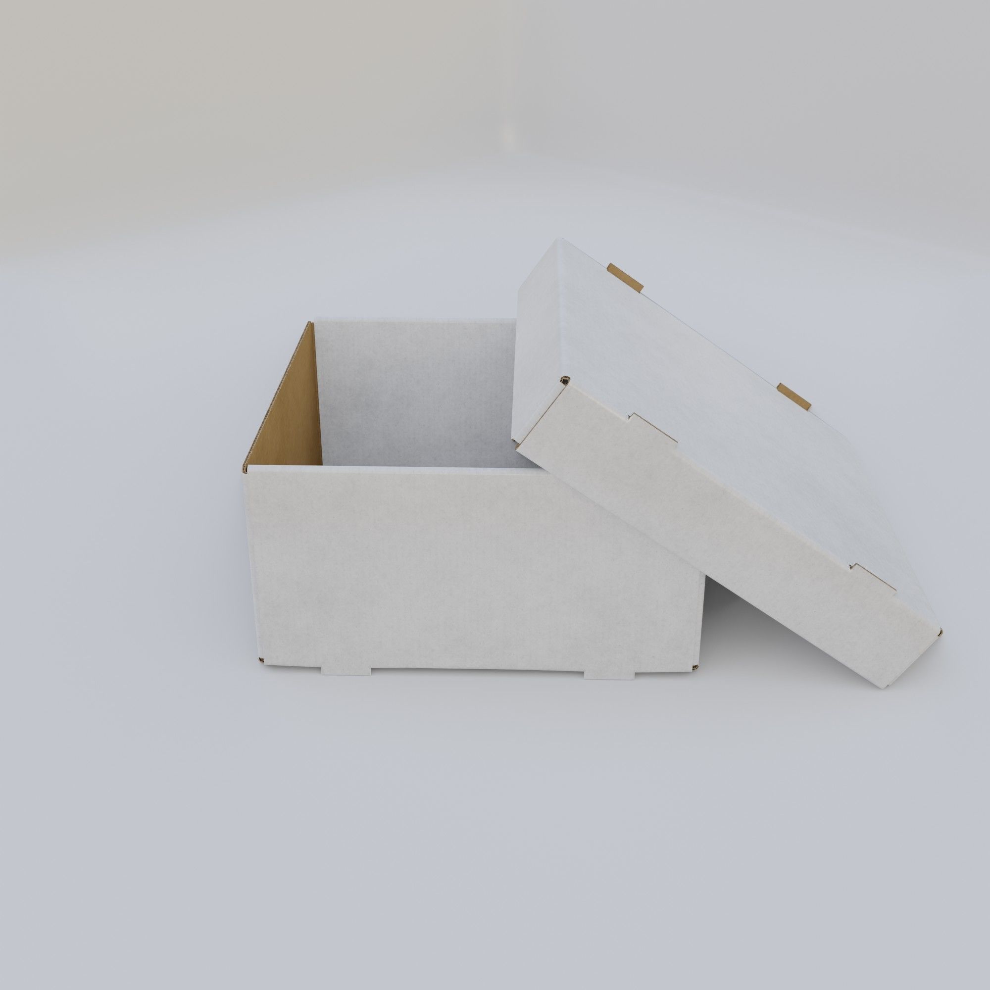 Cardboard Self-Assembly Box With Lid 3D model_48