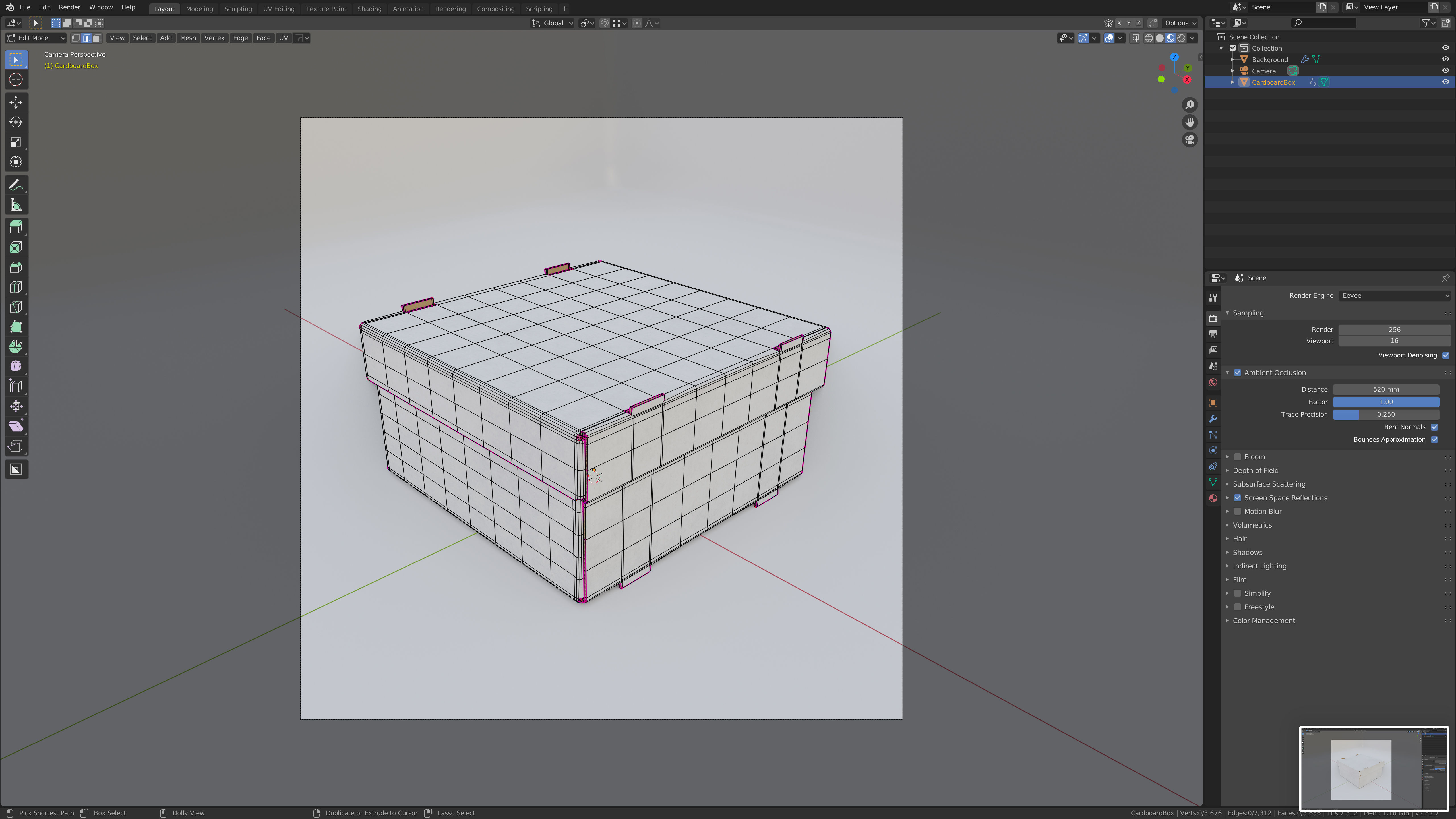 Cardboard Self-Assembly Box With Lid 3D model_53