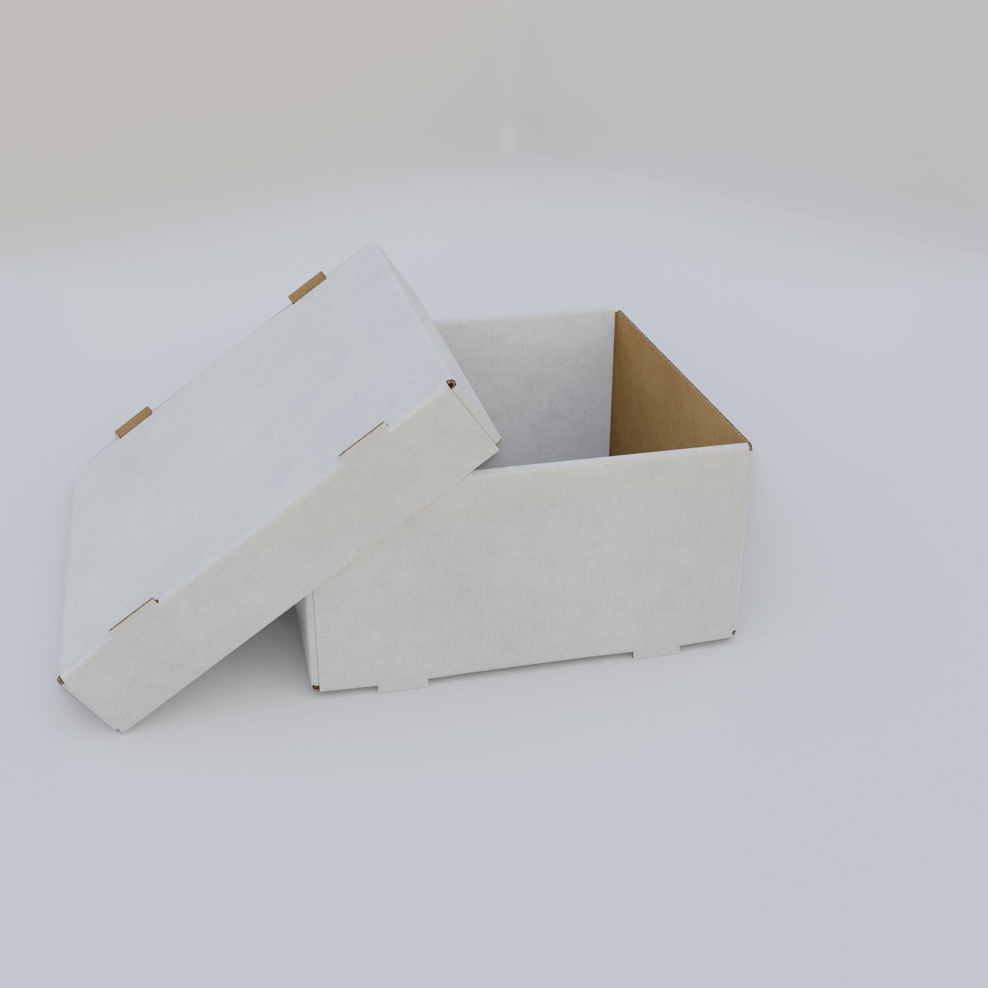 Cardboard Self-Assembly Box With Lid 3D model_37