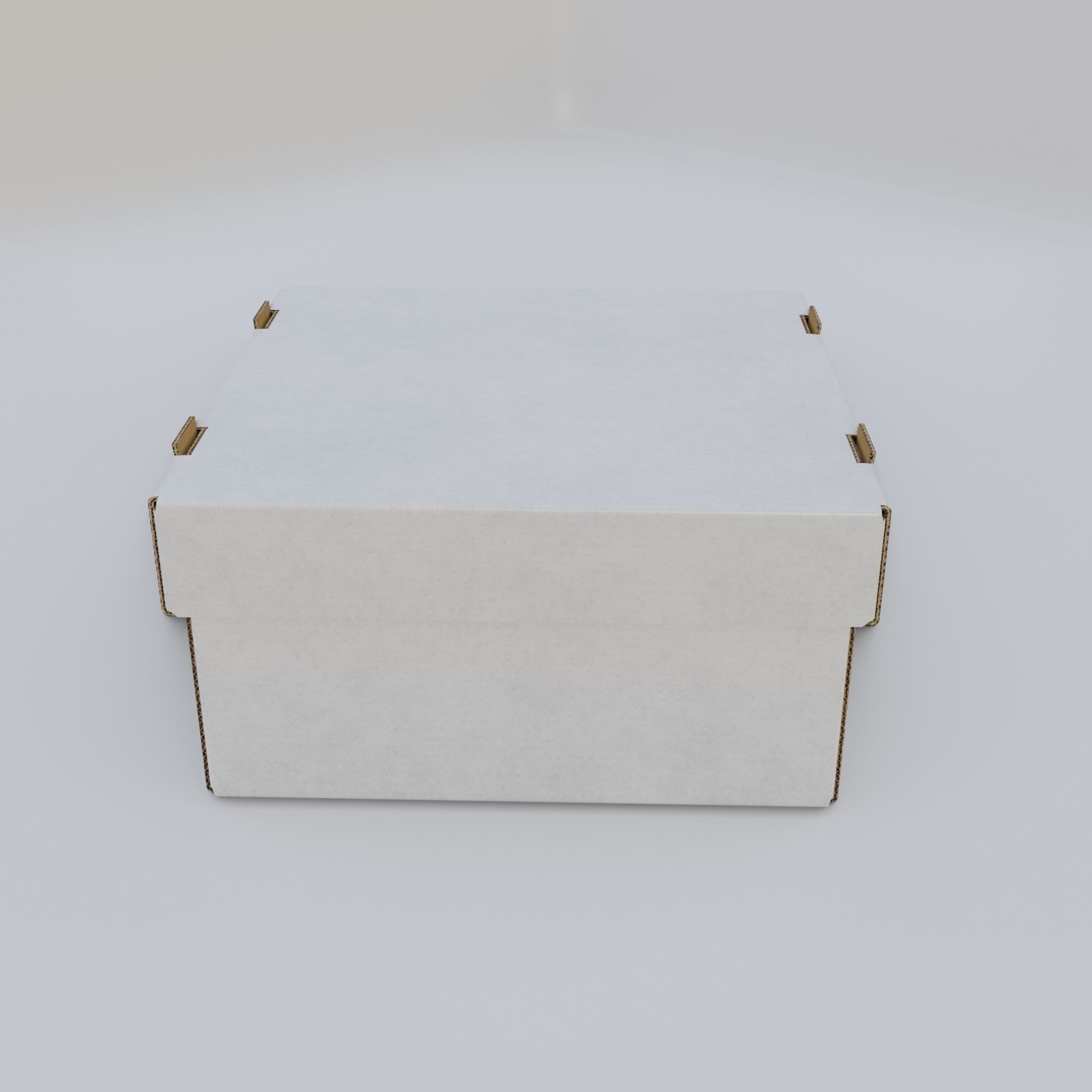 Cardboard Self-Assembly Box With Lid 3D model_18