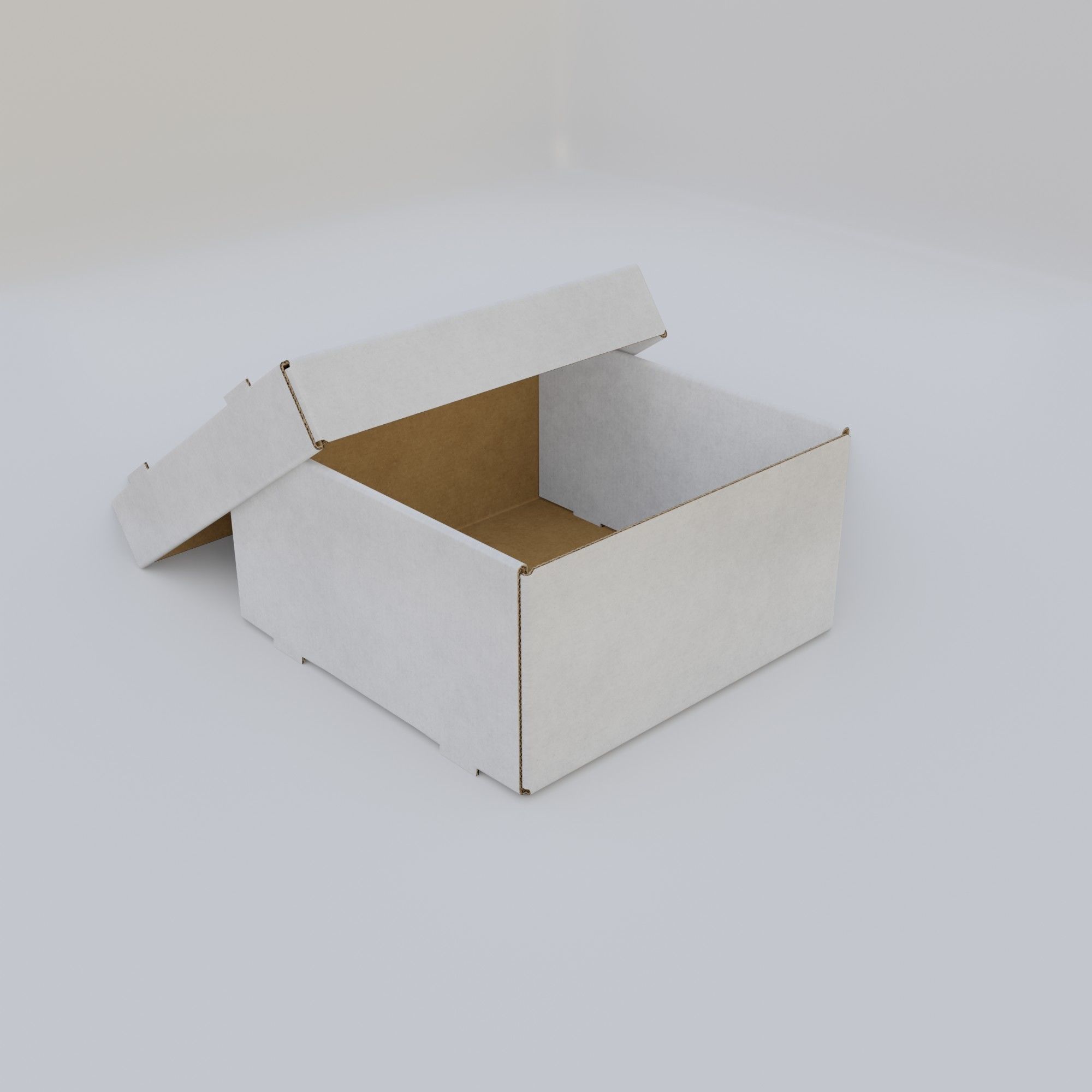 Cardboard Self-Assembly Box With Lid 3D model_33