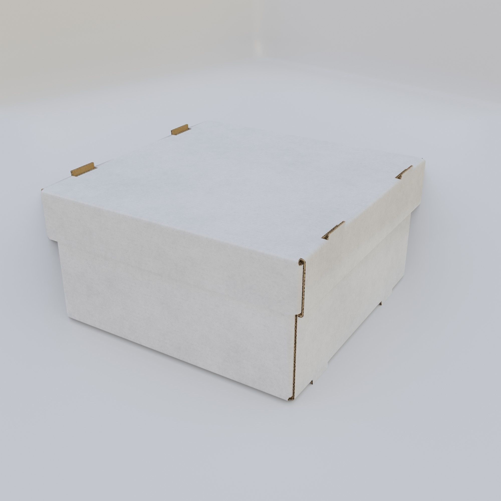 Cardboard Self-Assembly Box With Lid 3D model_16