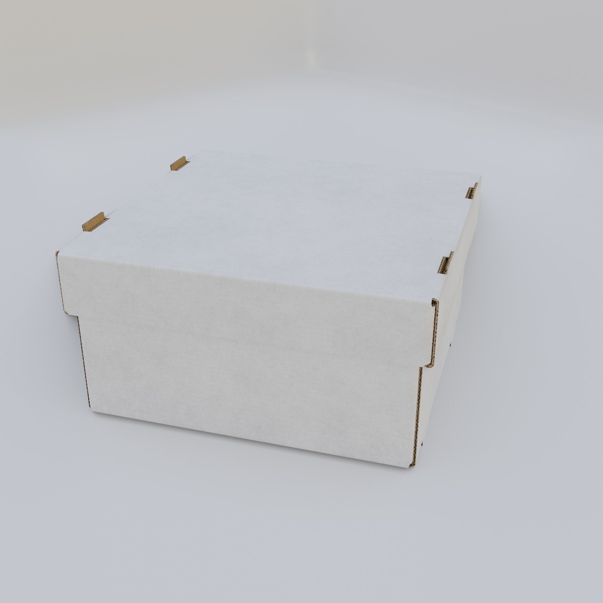 Cardboard Self-Assembly Box With Lid 3D model_17