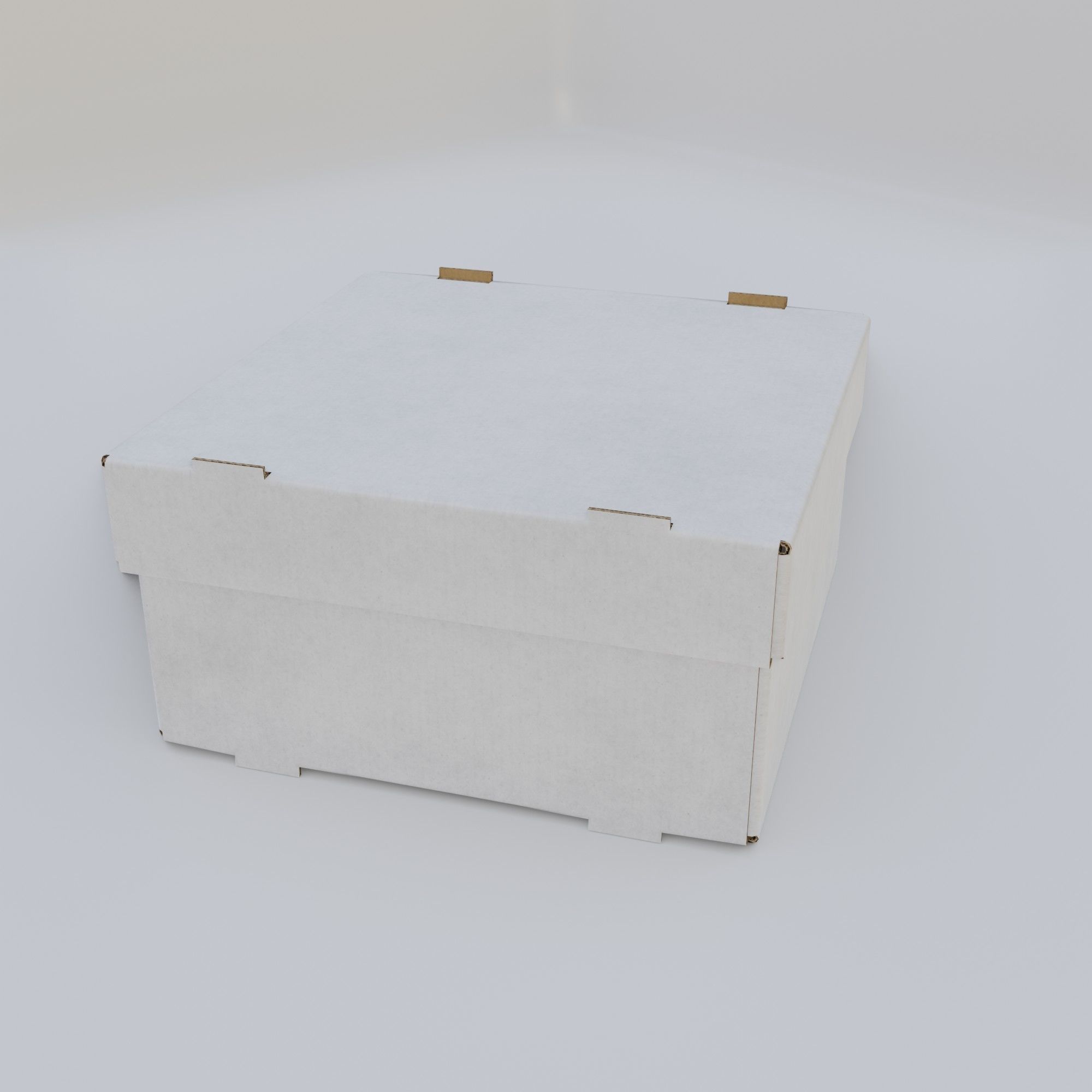 Cardboard Self-Assembly Box With Lid 3D model_23