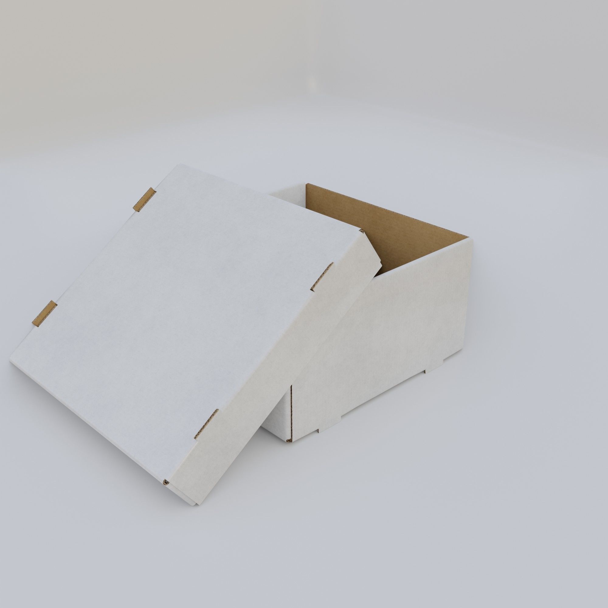 Cardboard Self-Assembly Box With Lid 3D model_39