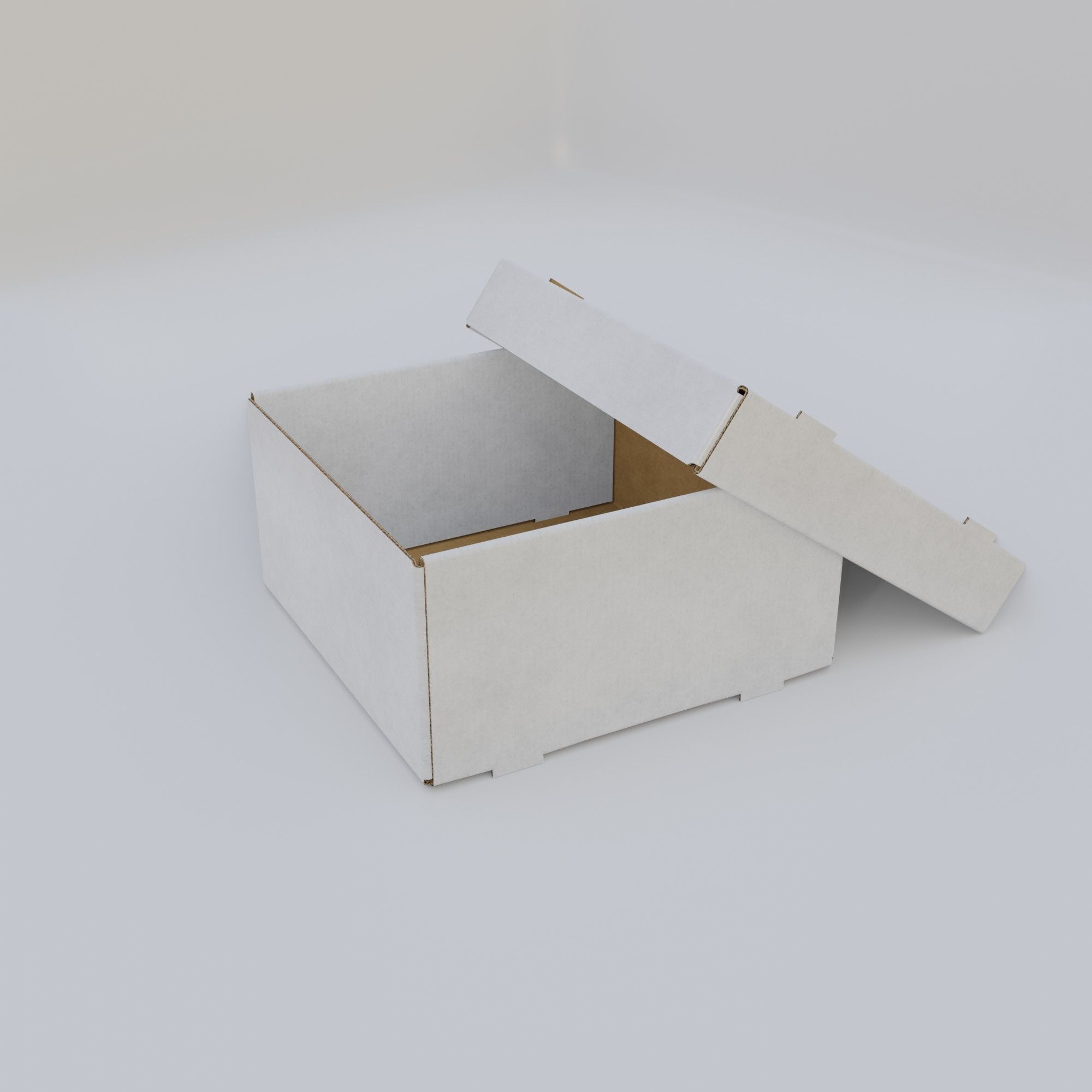 Cardboard Self-Assembly Box With Lid 3D model_50