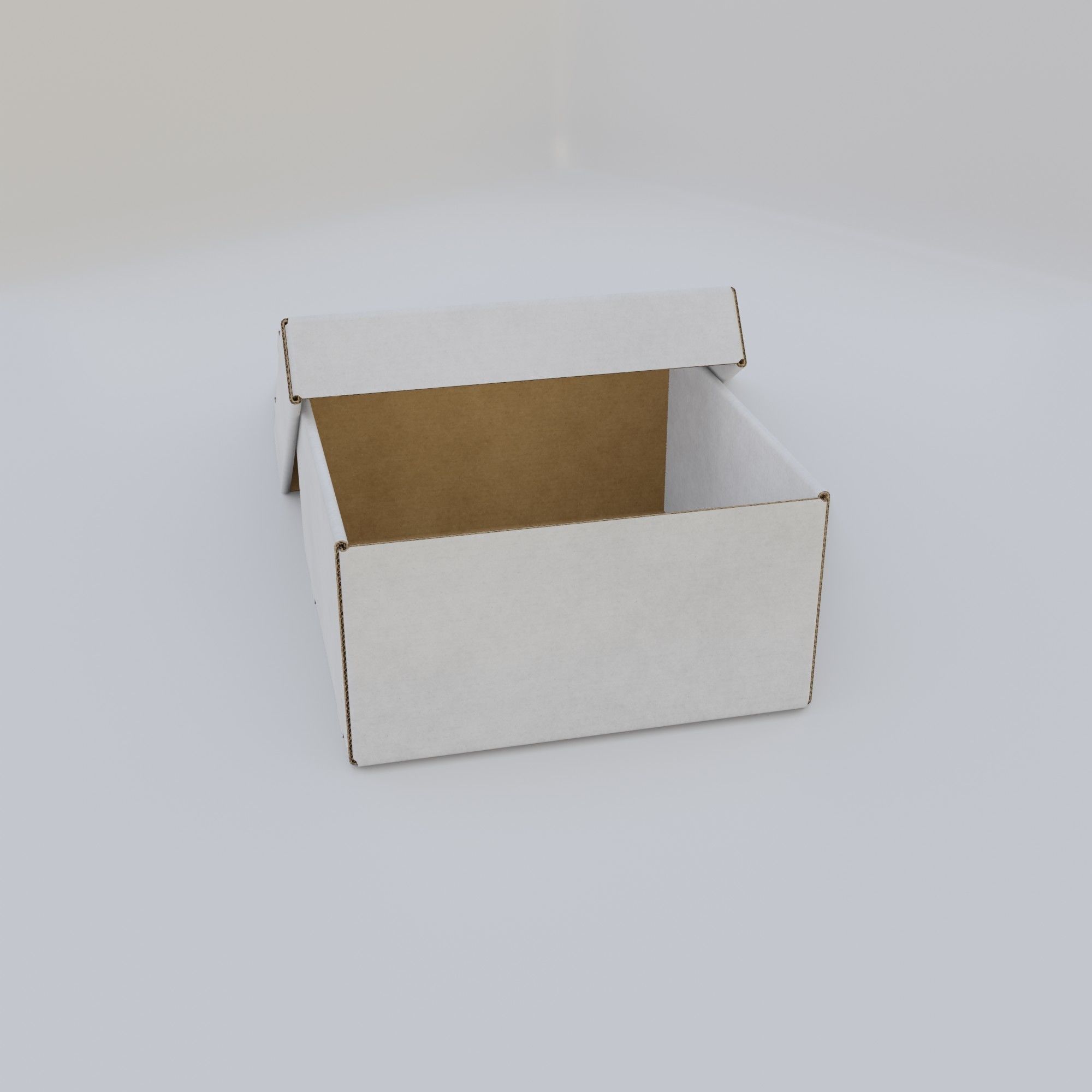 Cardboard Self-Assembly Box With Lid 3D model_31