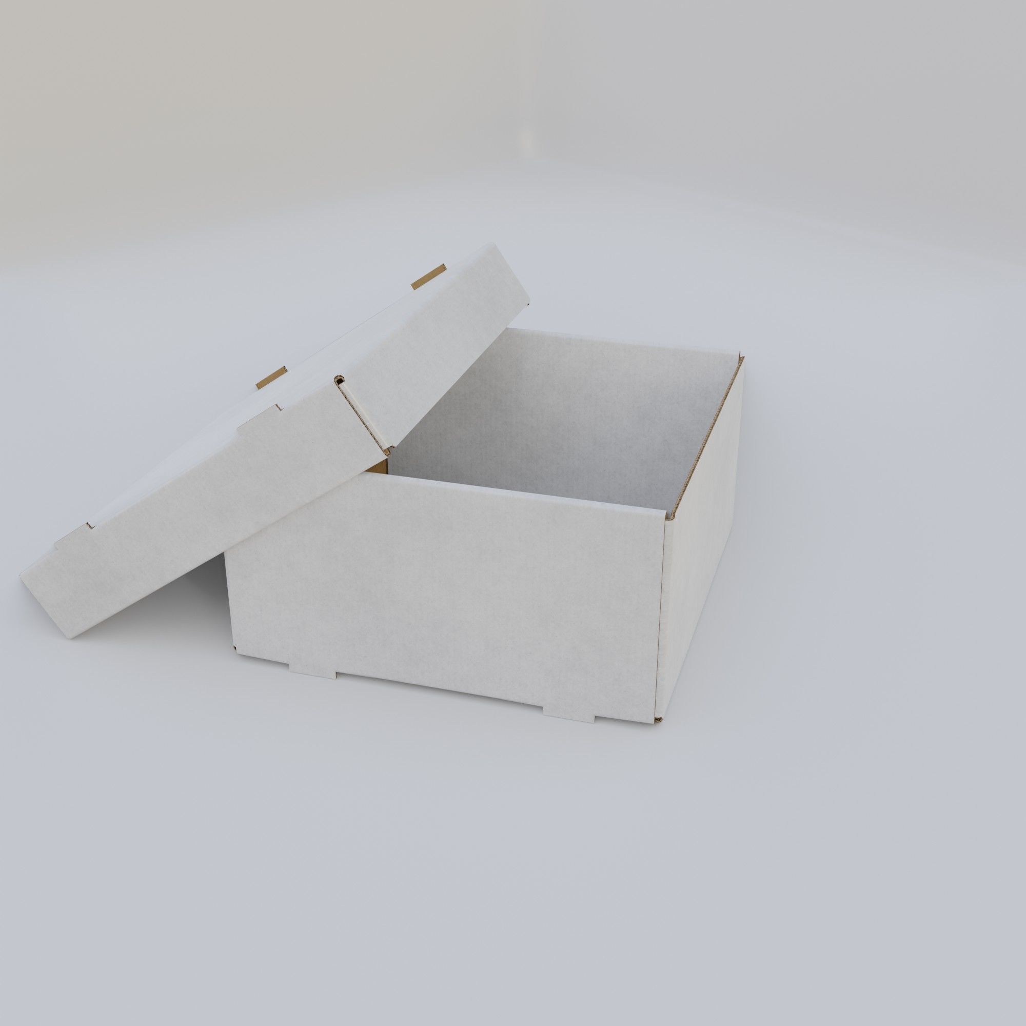 Cardboard Self-Assembly Box With Lid 3D model_35