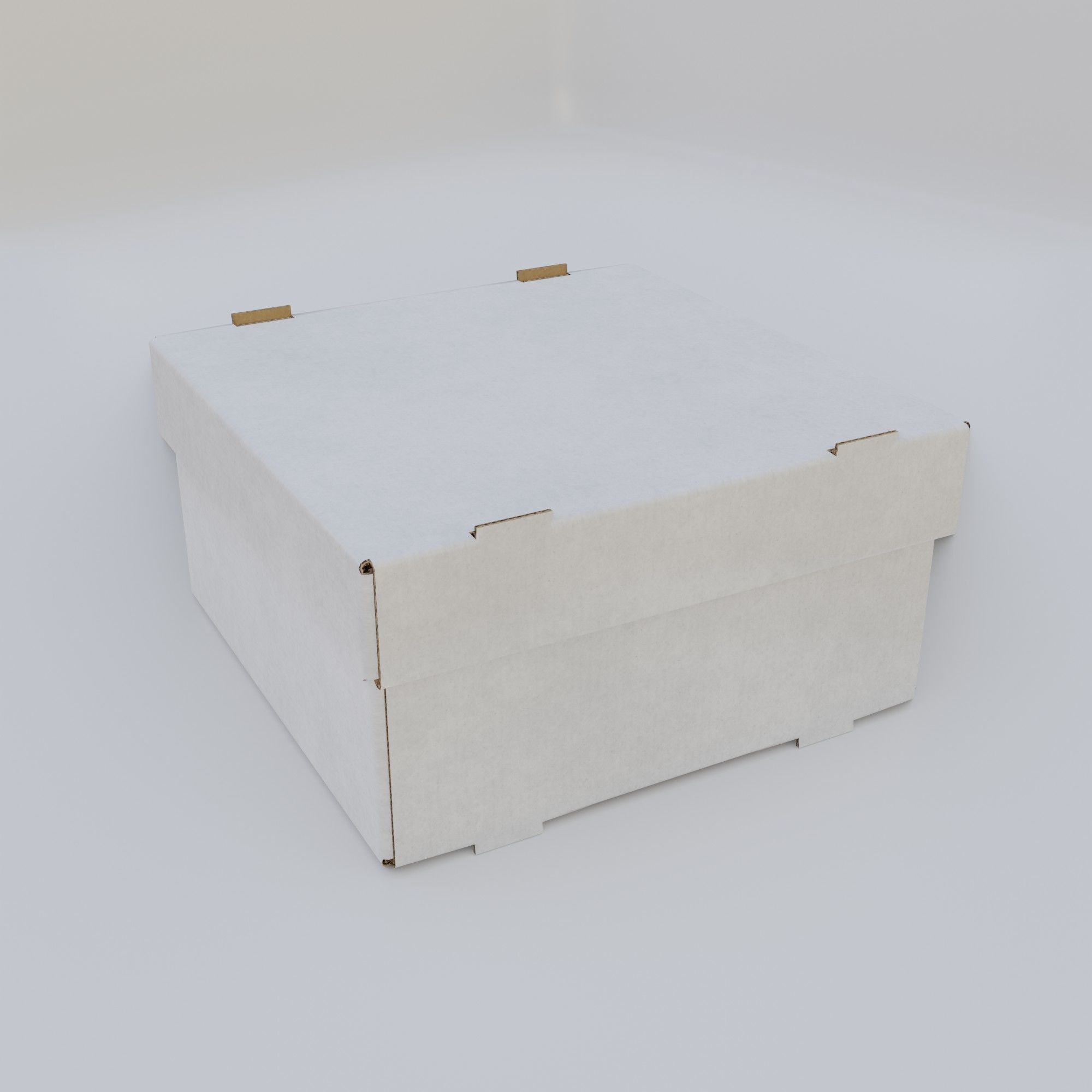 Cardboard Self-Assembly Box With Lid 3D model_14