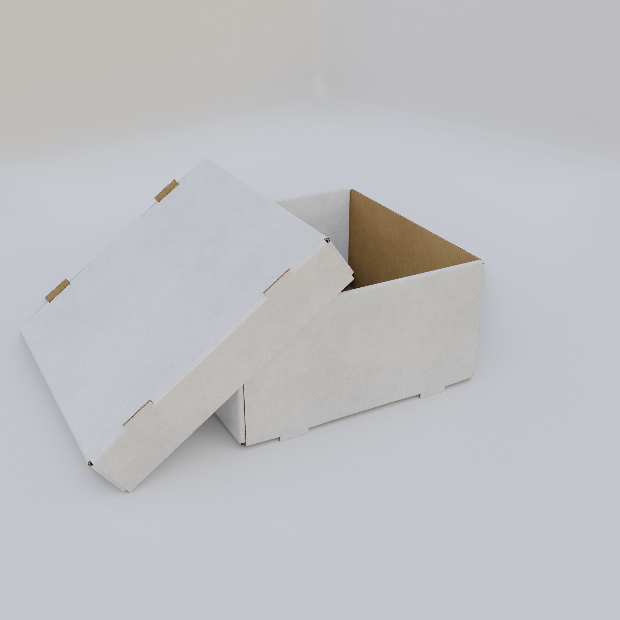 Cardboard Self-Assembly Box With Lid 3D model_38