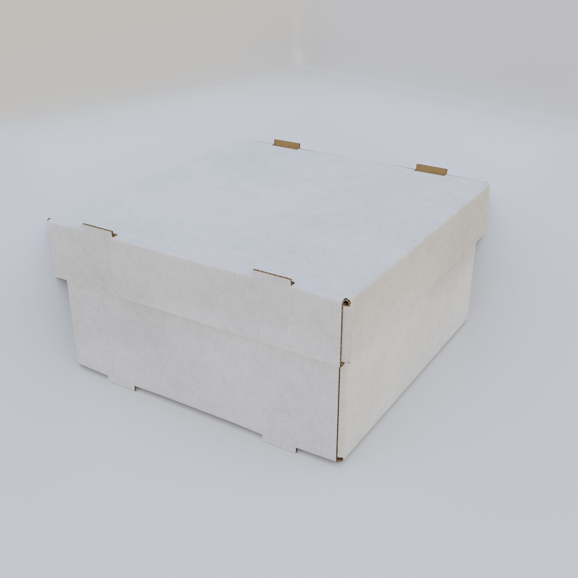 Cardboard Self-Assembly Box With Lid 3D model_10