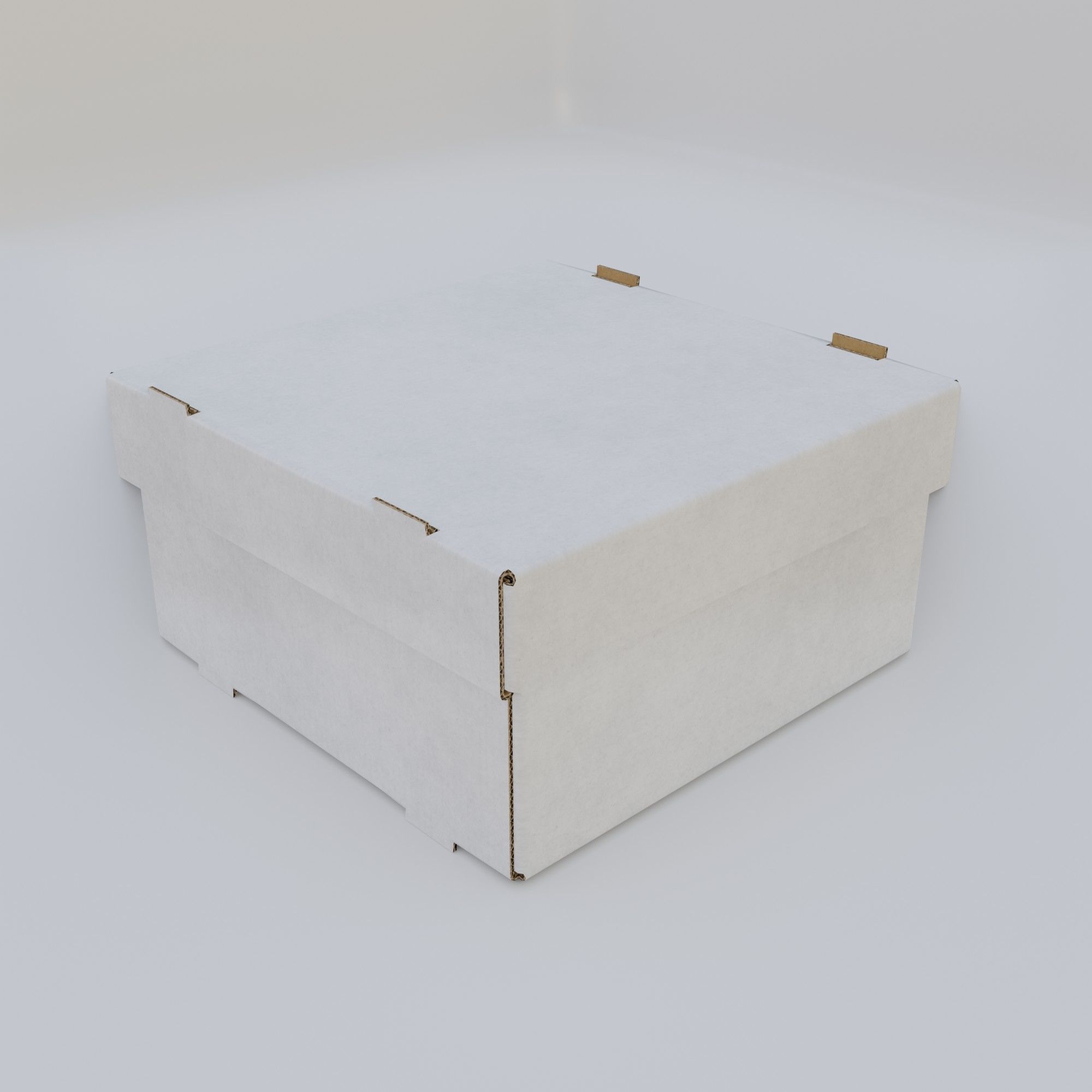 Cardboard Self-Assembly Box With Lid 3D model_9