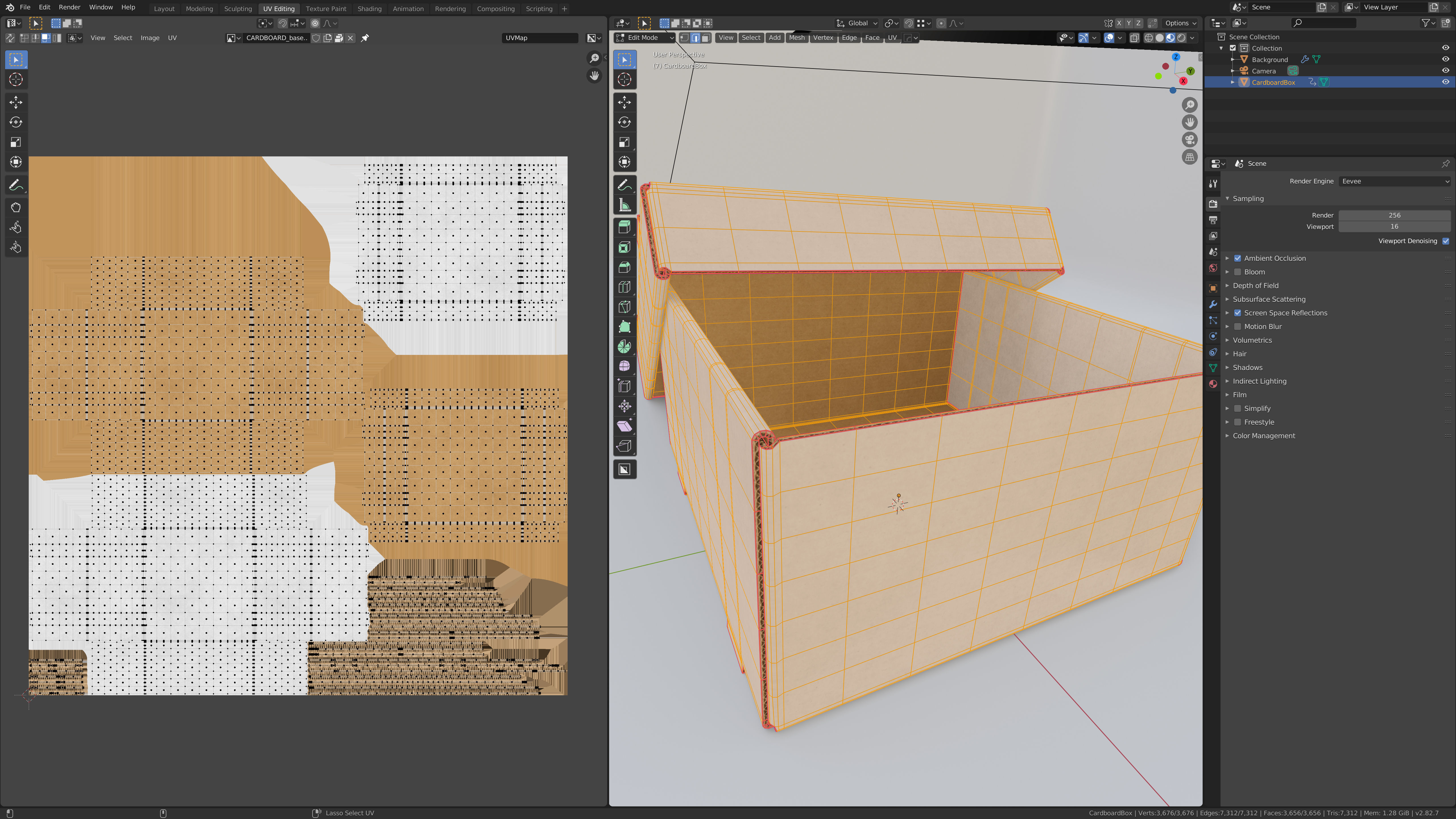 Cardboard Self-Assembly Box With Lid 3D model_55