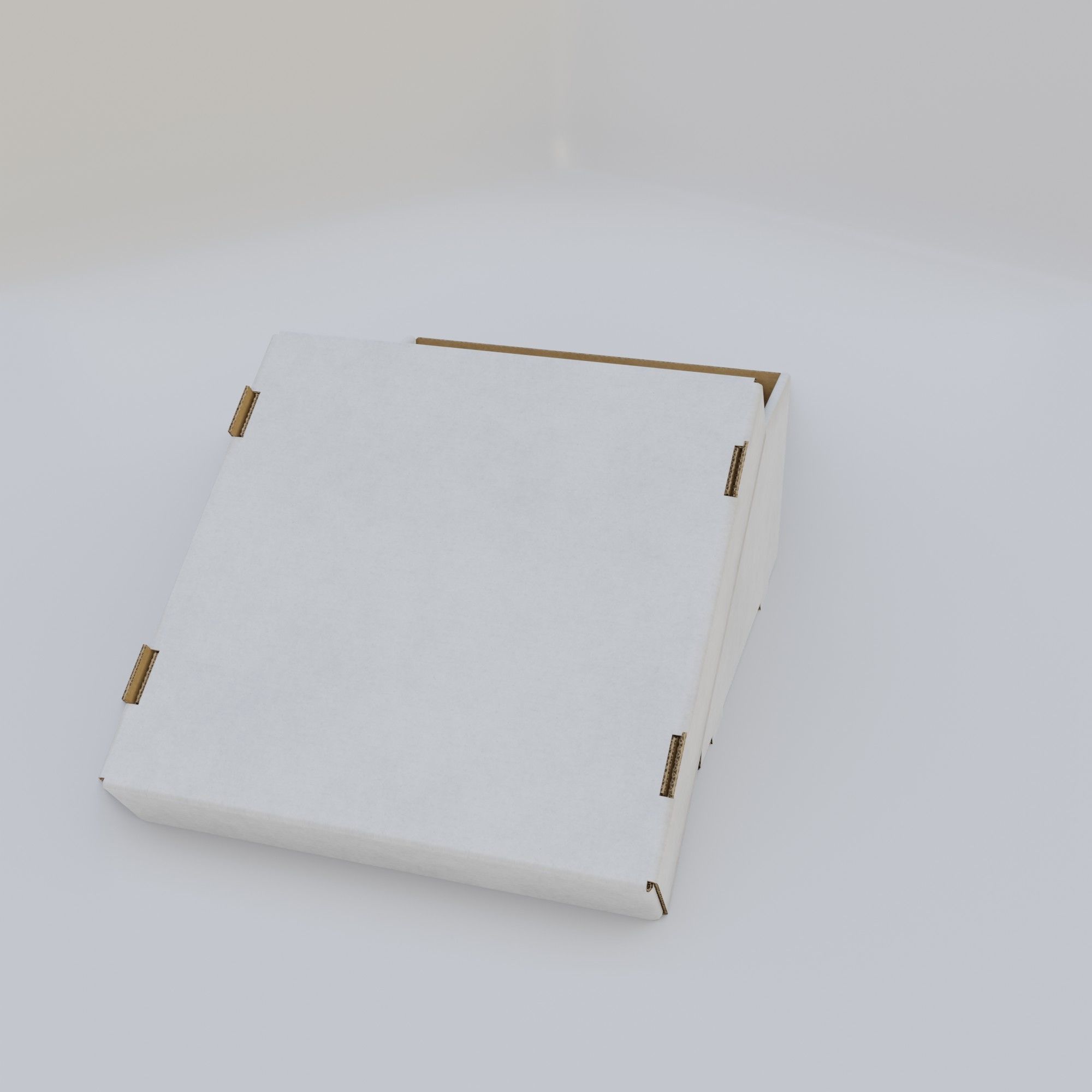 Cardboard Self-Assembly Box With Lid 3D model_41