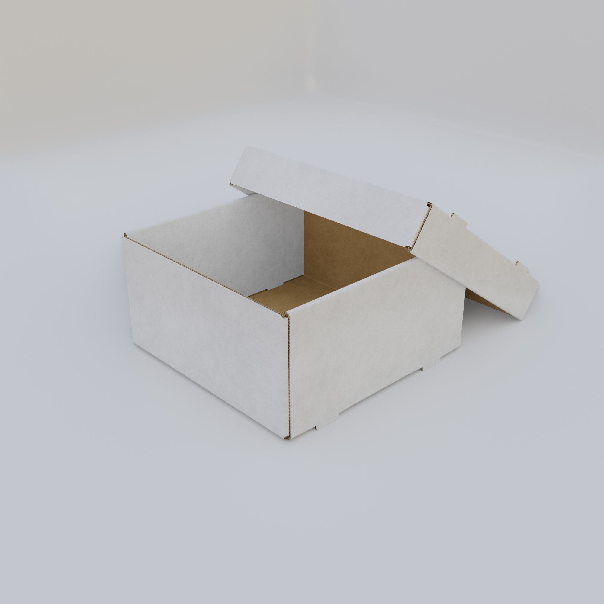 Cardboard Self-Assembly Box With Lid 3D model_27