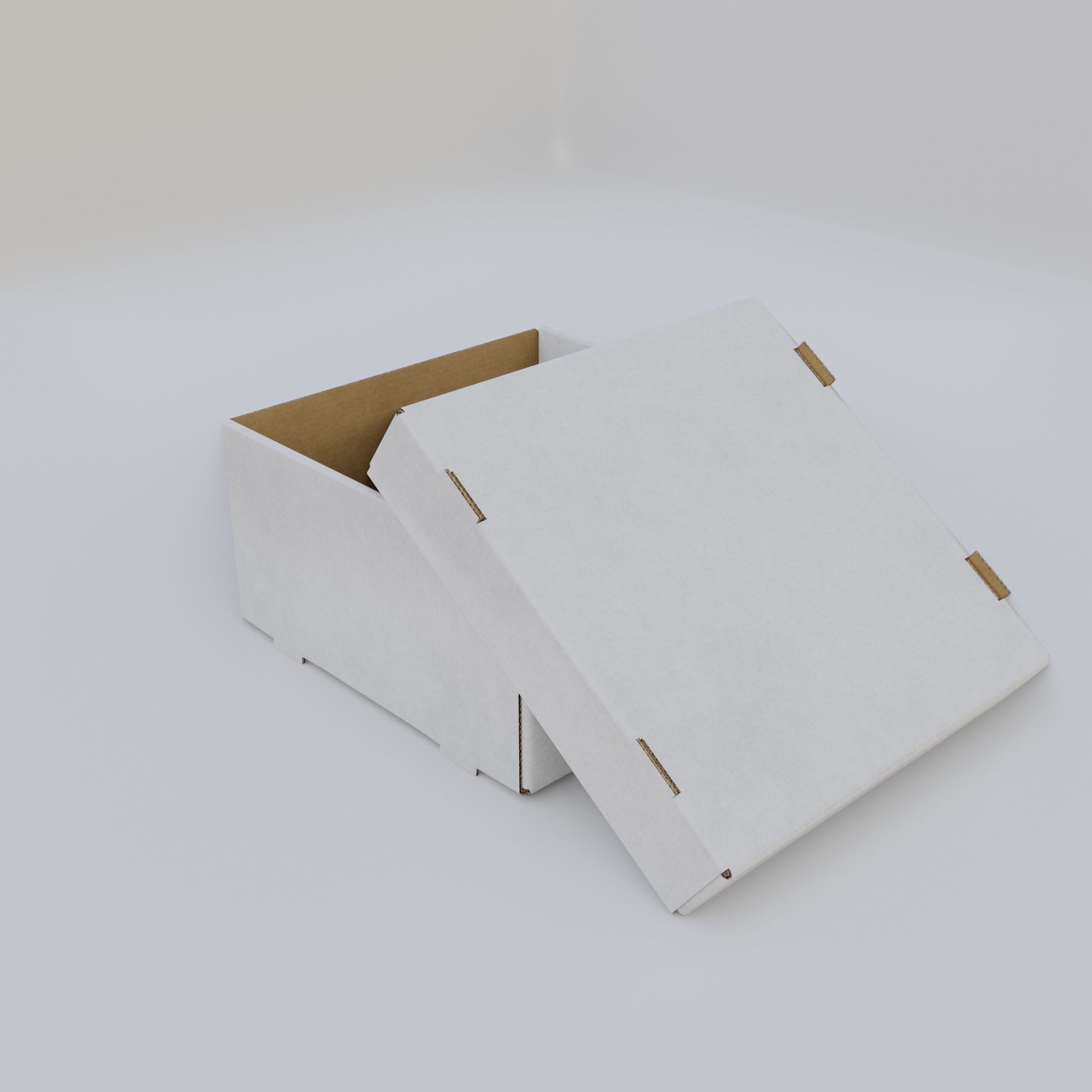 Cardboard Self-Assembly Box With Lid 3D model_45