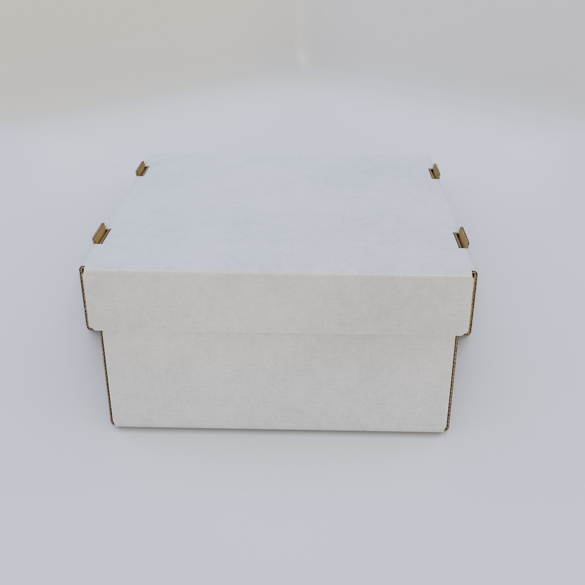 Cardboard Self-Assembly Box With Lid 3D model_6