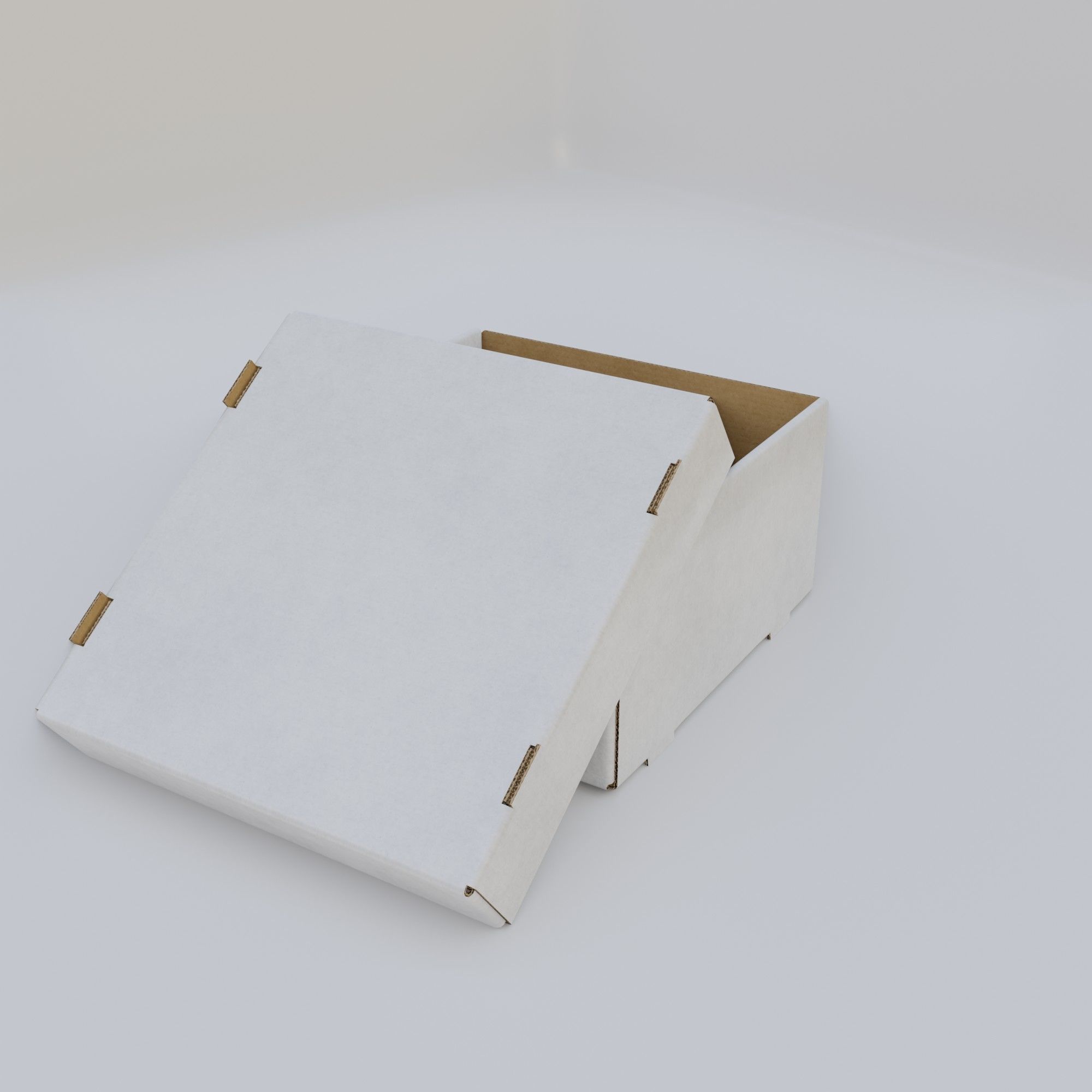 Cardboard Self-Assembly Box With Lid 3D model_40