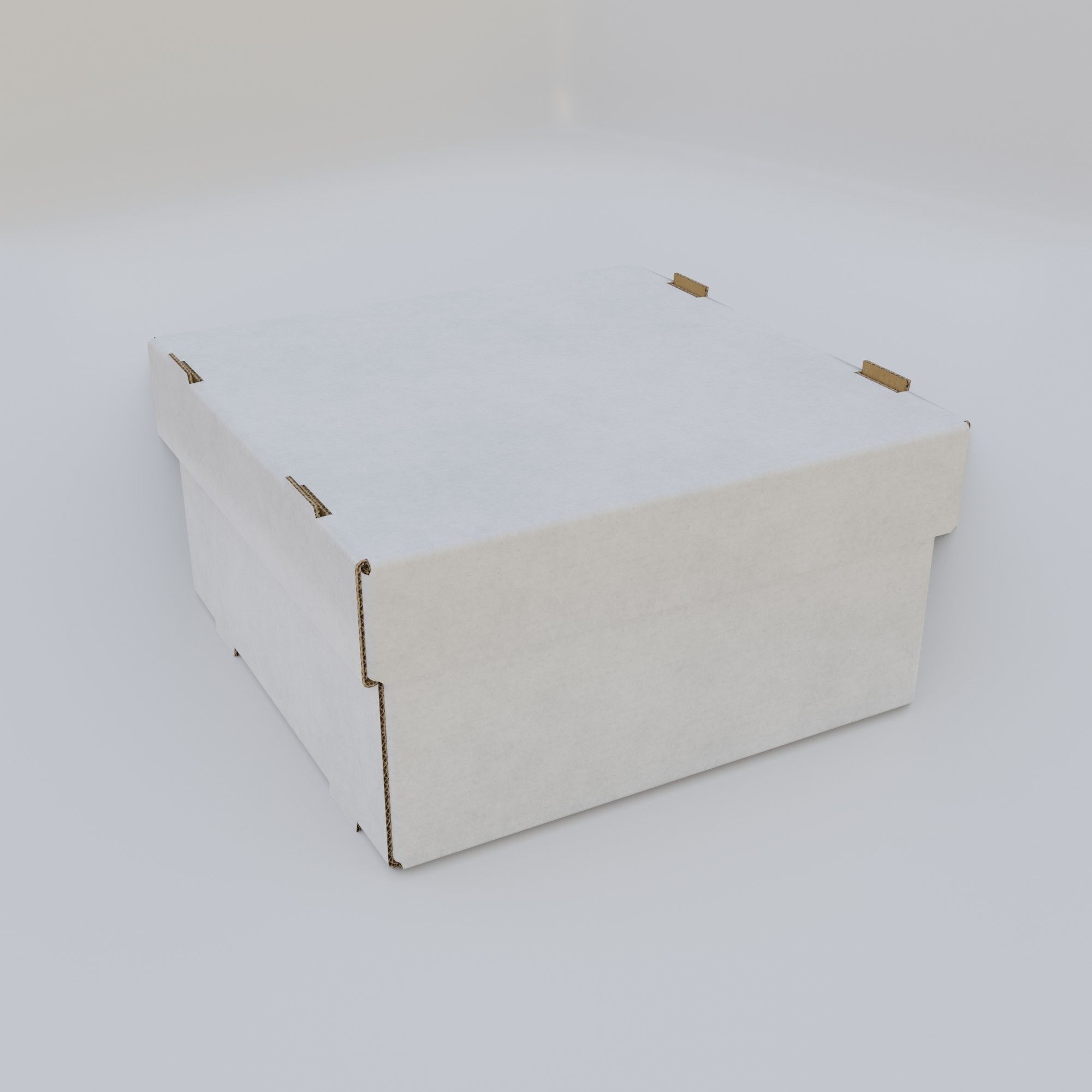 Cardboard Self-Assembly Box With Lid 3D model_20