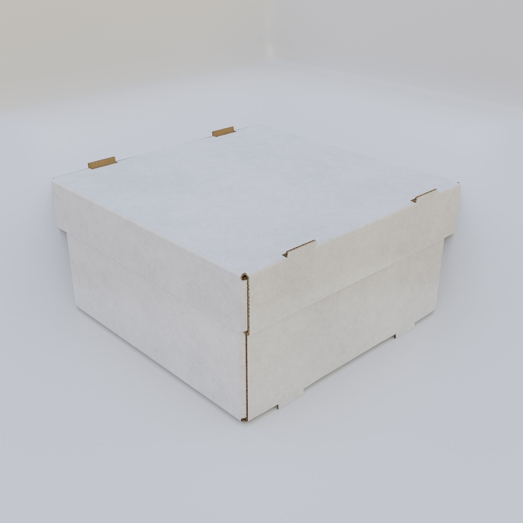Cardboard Self-Assembly Box With Lid 3D model_15