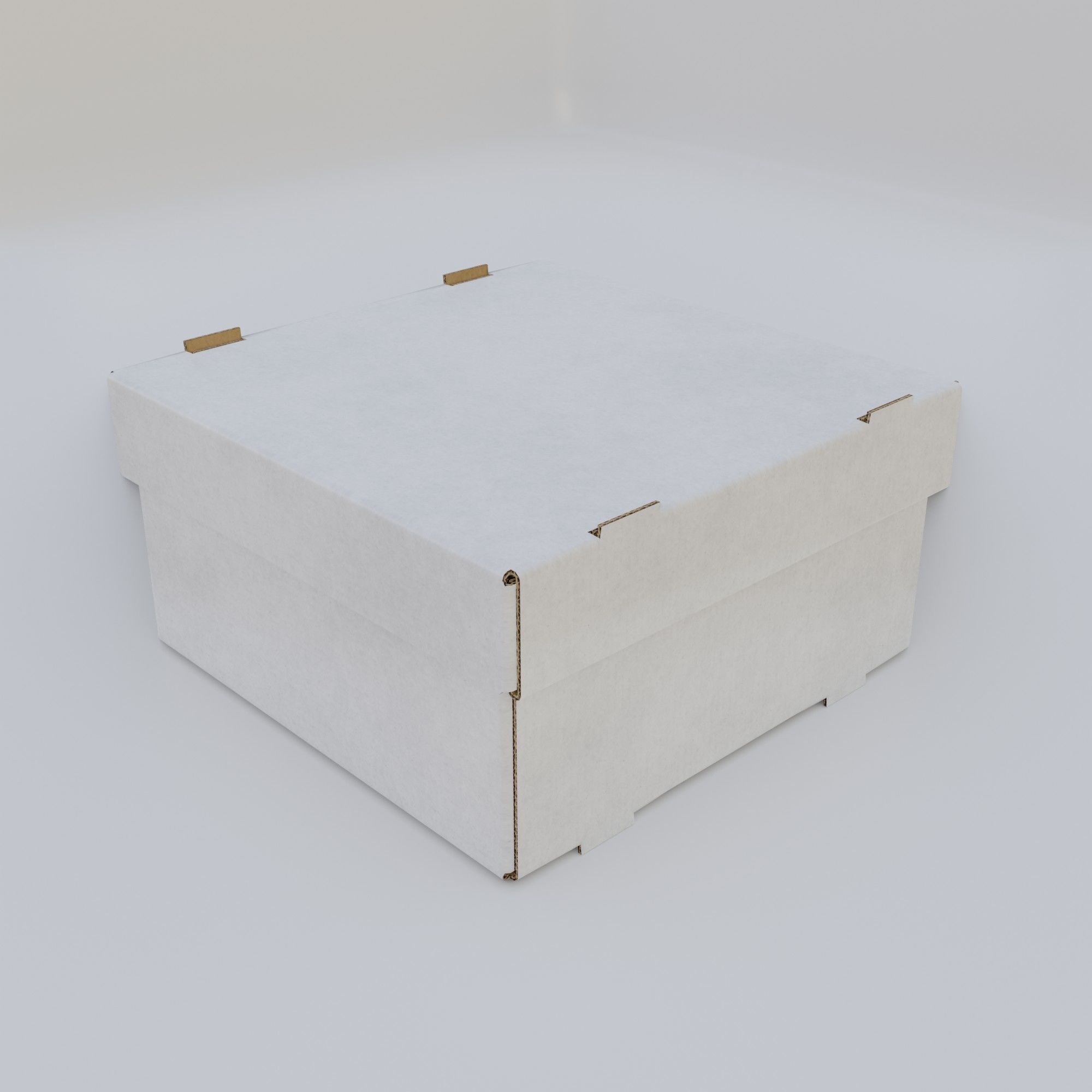 Cardboard Self-Assembly Box With Lid 3D model_3