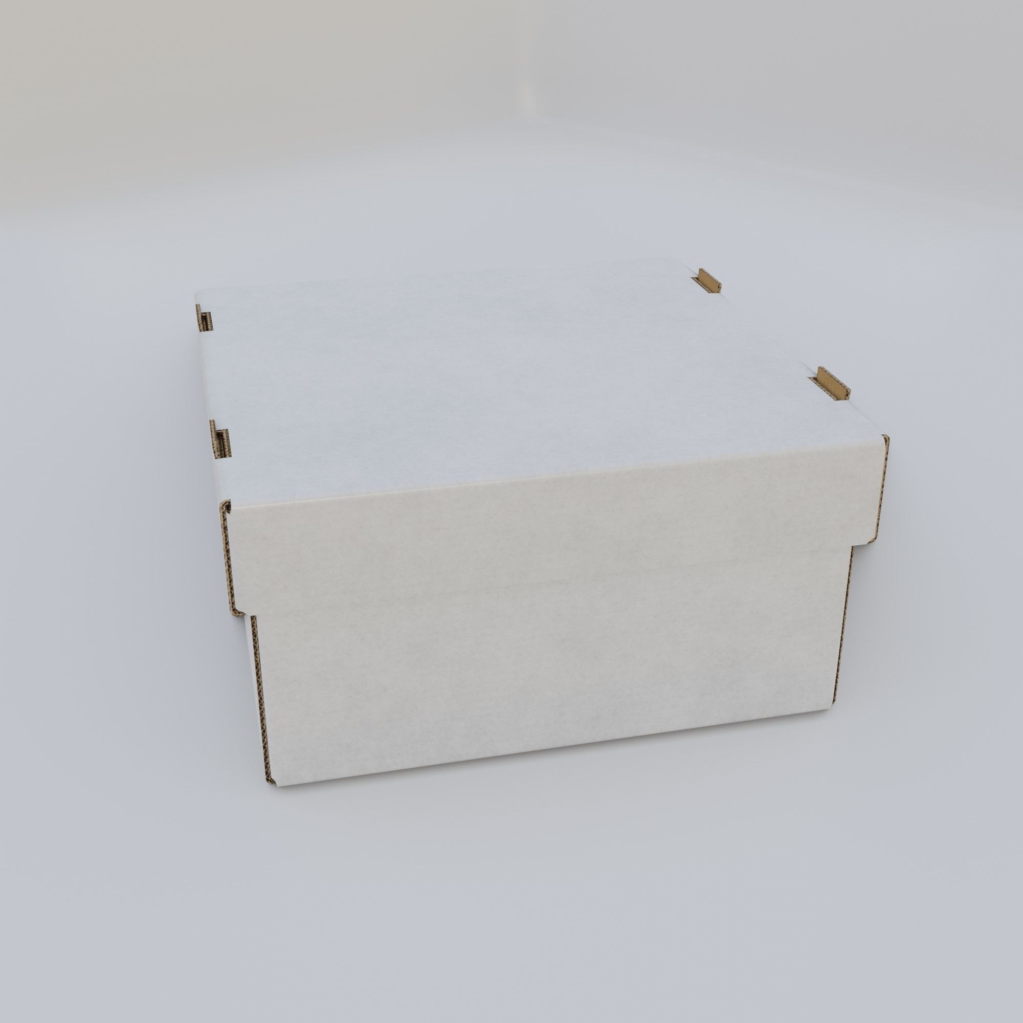 Cardboard Self-Assembly Box With Lid 3D model_19