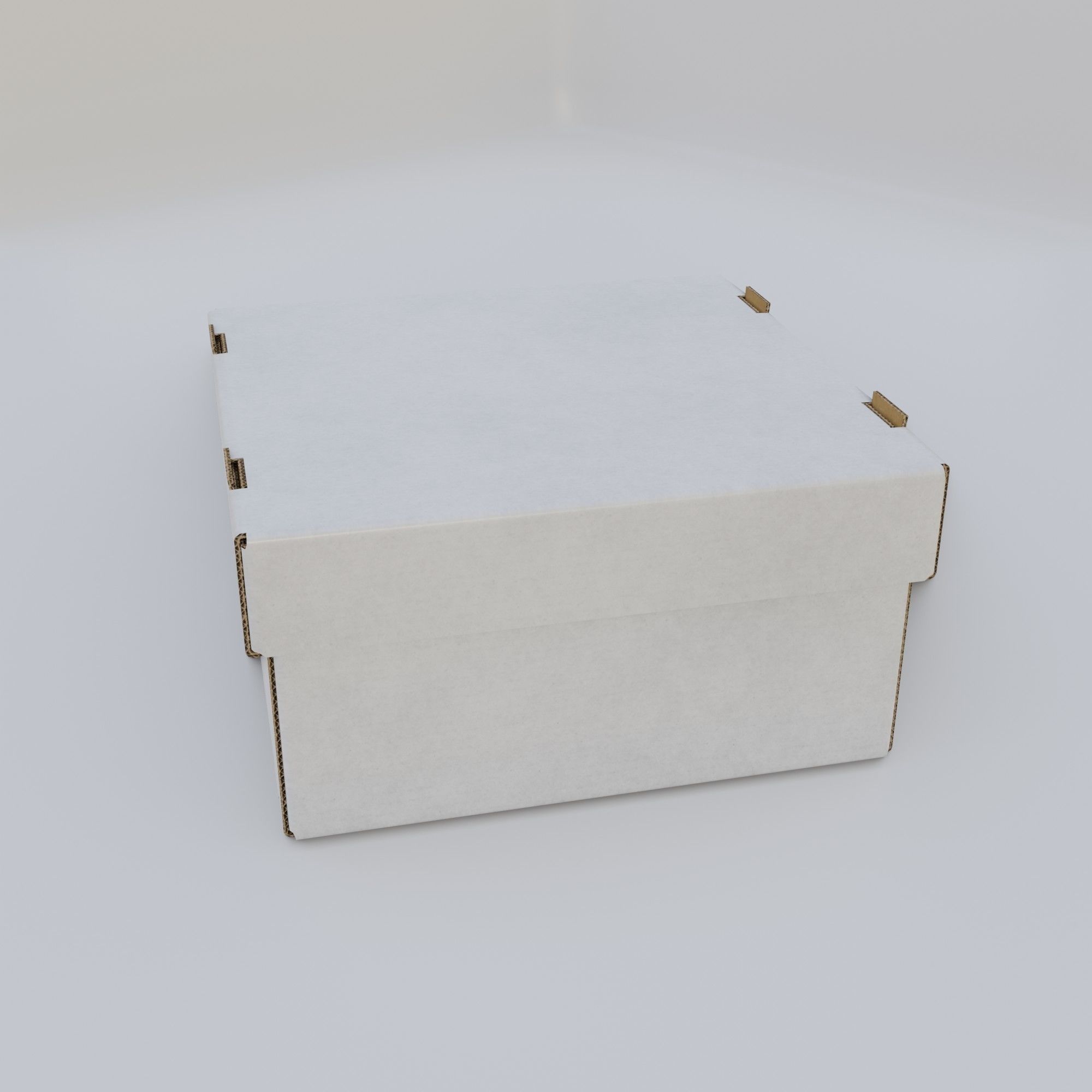 Cardboard Self-Assembly Box With Lid 3D model_7