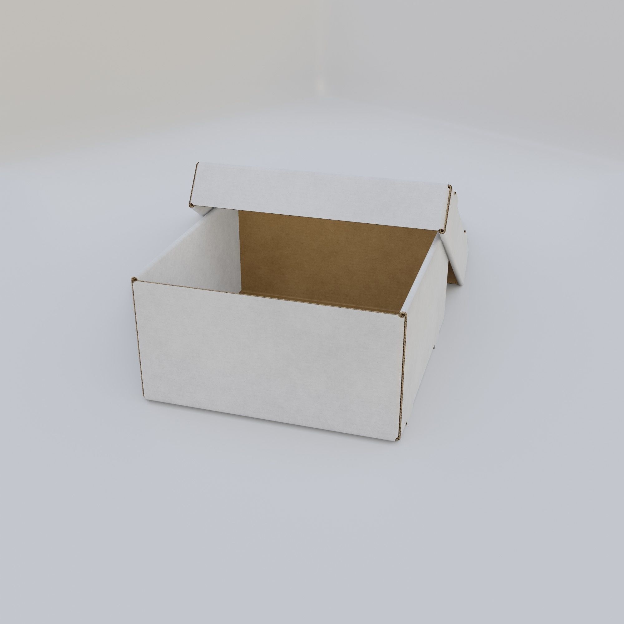Cardboard Self-Assembly Box With Lid 3D model_29