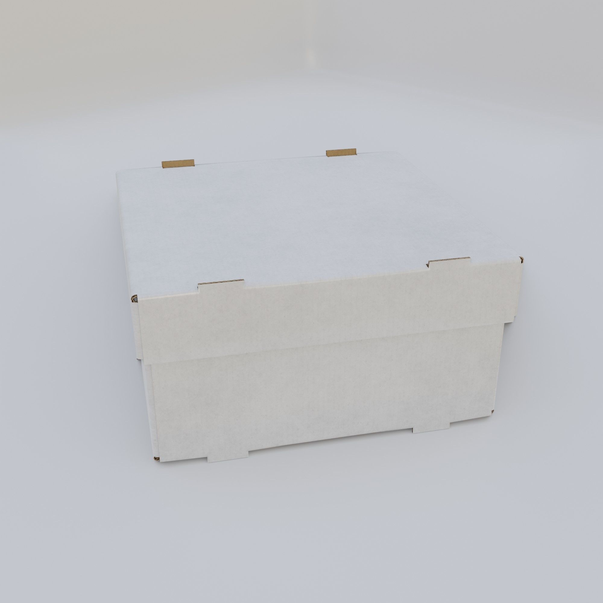 Cardboard Self-Assembly Box With Lid 3D model_25