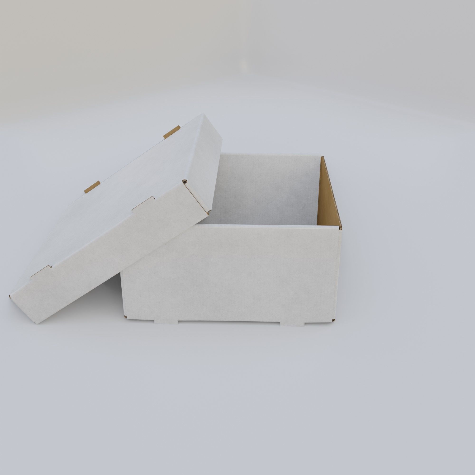 Cardboard Self-Assembly Box With Lid 3D model_36
