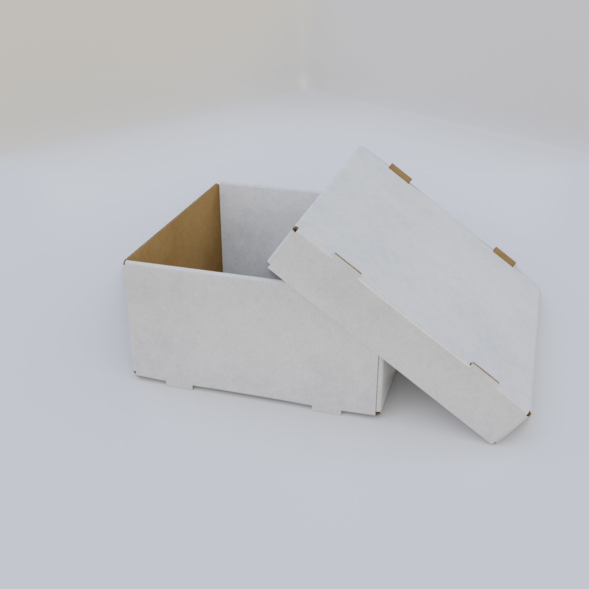 Cardboard Self-Assembly Box With Lid 3D model_47