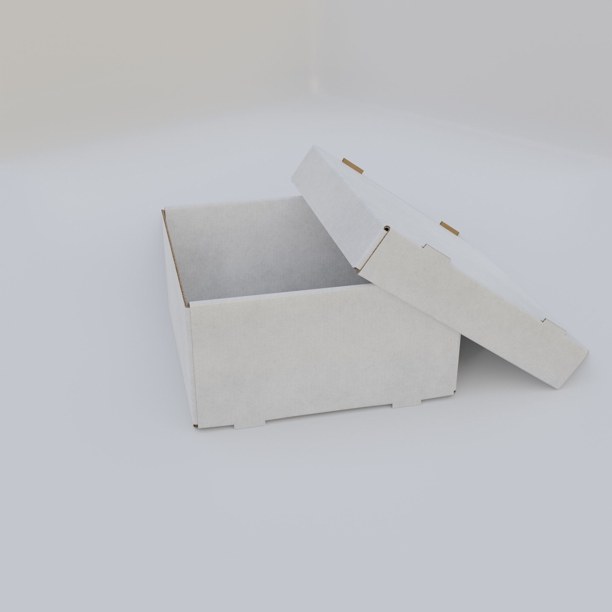 Cardboard Self-Assembly Box With Lid 3D model_49