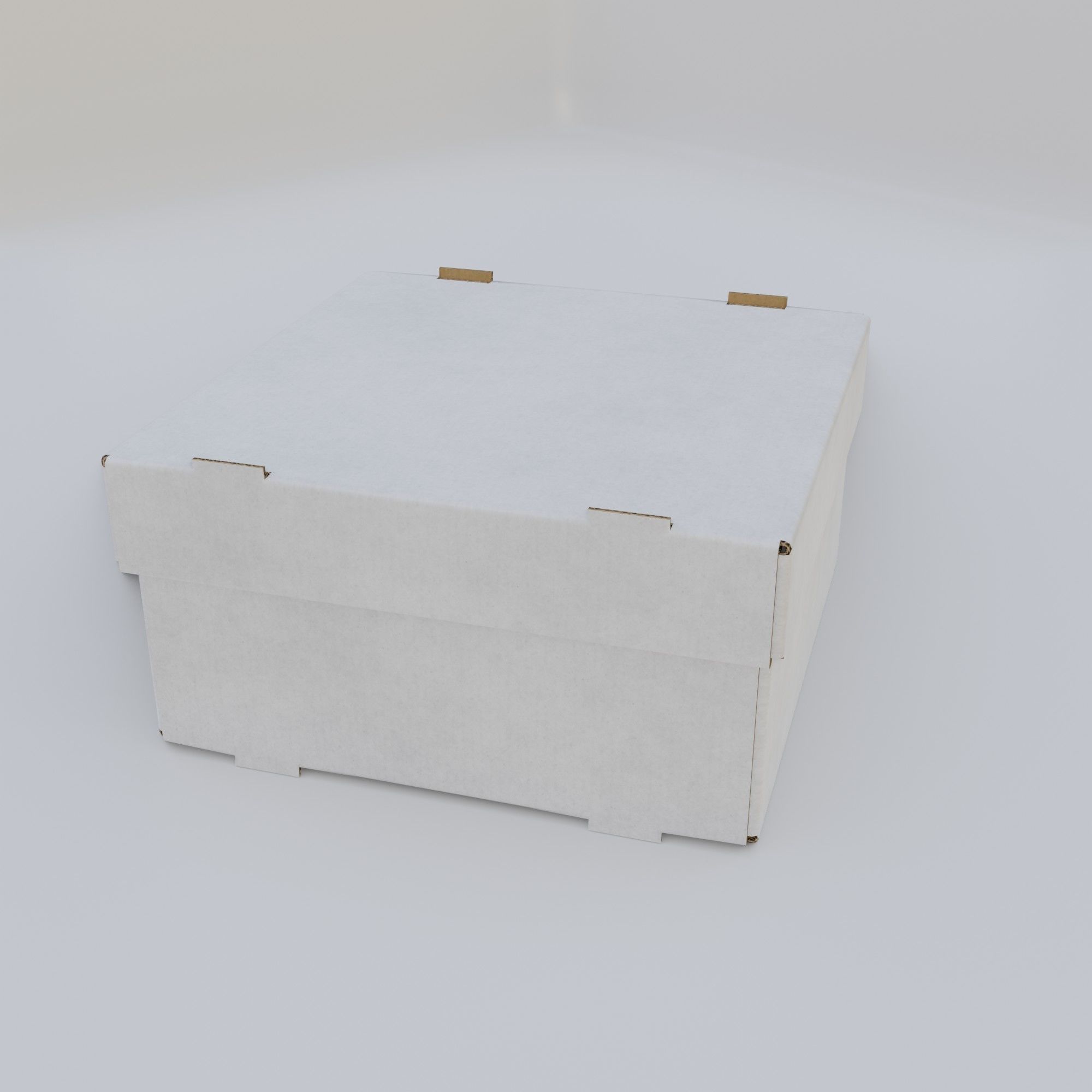 Cardboard Self-Assembly Box With Lid 3D model_11