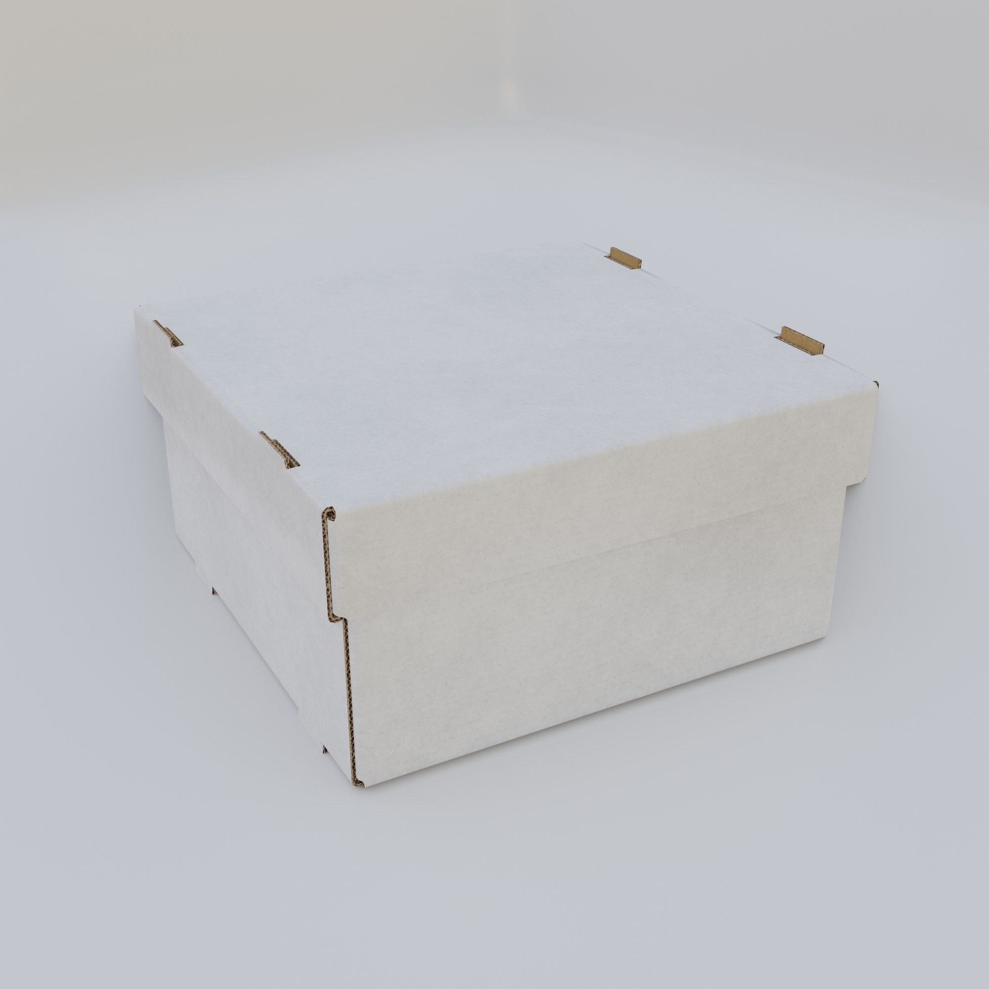 Cardboard Self-Assembly Box With Lid 3D model_8