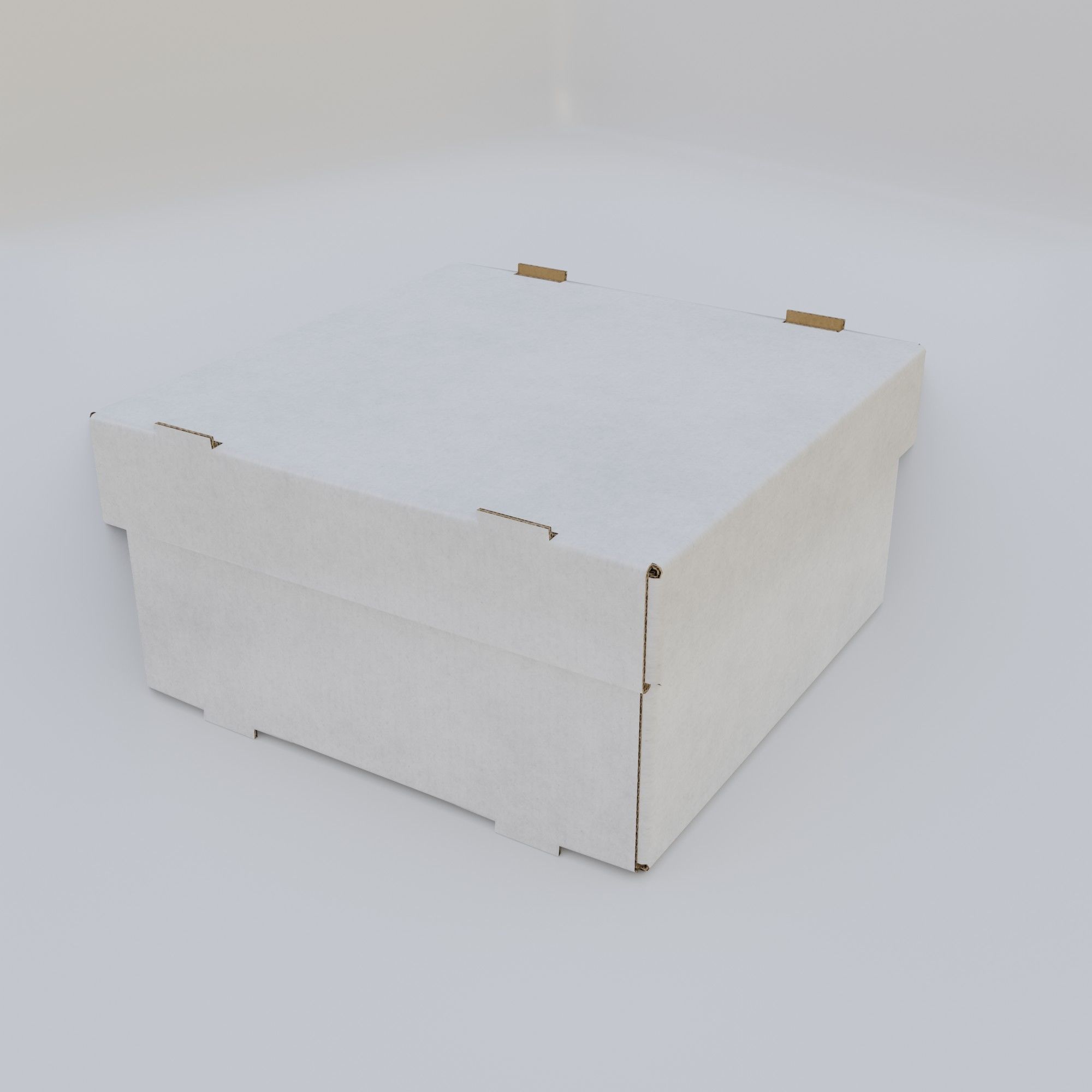 Cardboard Self-Assembly Box With Lid 3D model_22