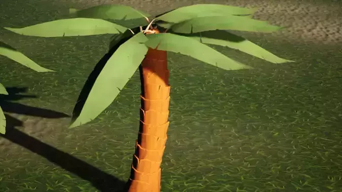 StylizedPalmTreePack two palm trees in grass