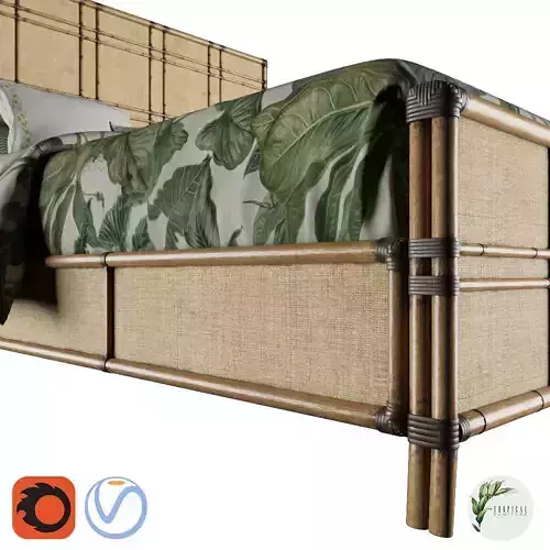 Tropical - Coco Bay Panel Bed 3D model